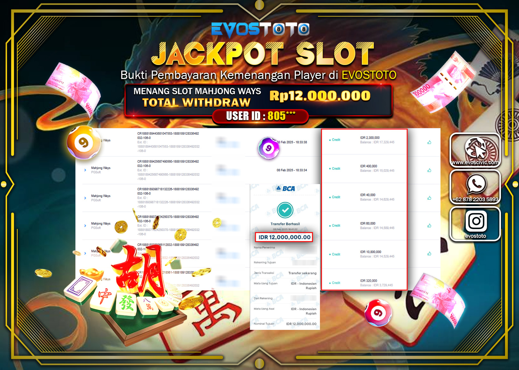 PEMBAYARAN JACKPOT SLOT MAHJONG WAYS Rp.12.000.000 DI BAYAR LANGSUNG !