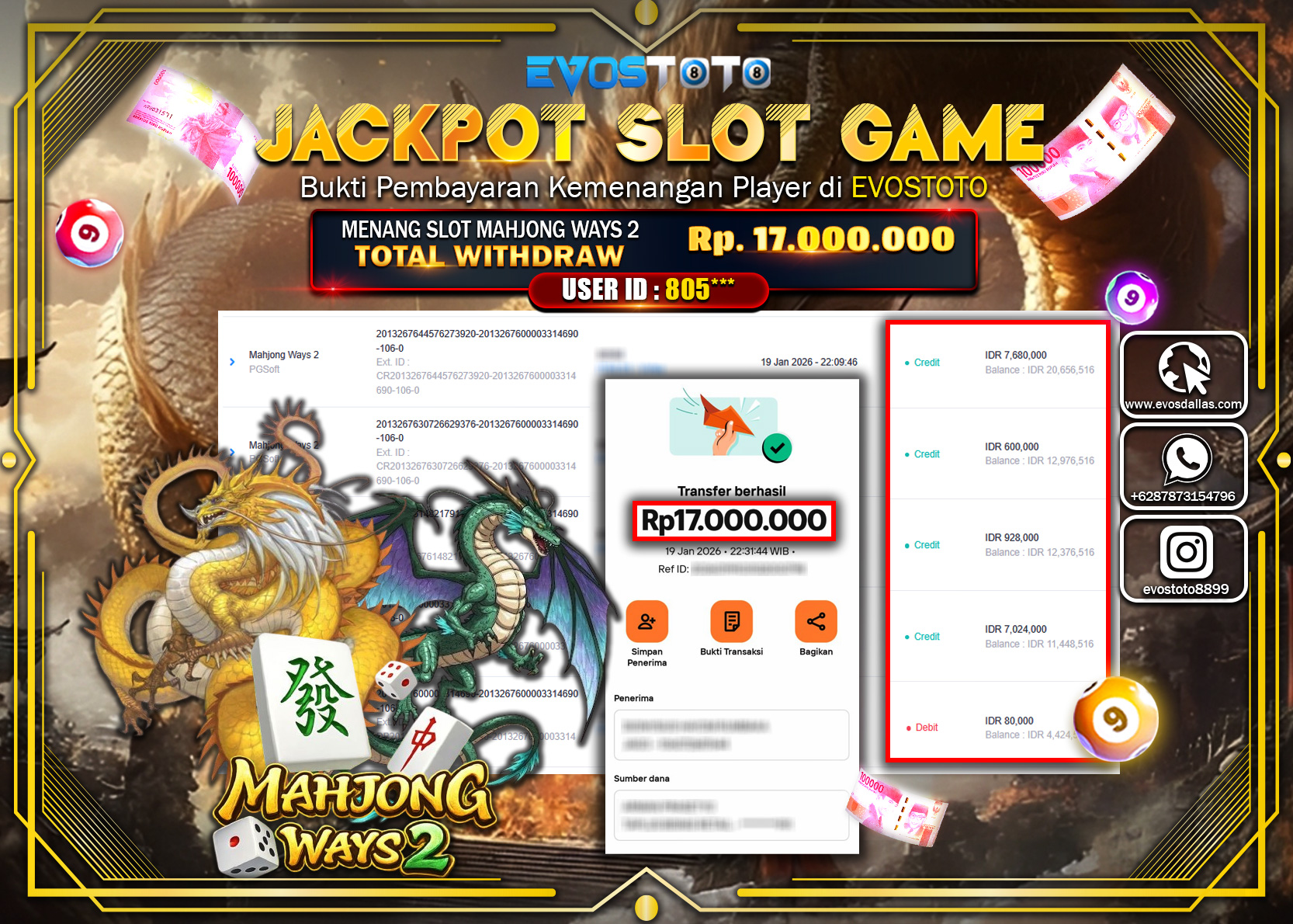 PEMBAYARAN JACKPOT SLOT MAHJONG WAYS 2 Rp.17.000.000 DI BAYAR LANGSUNG !