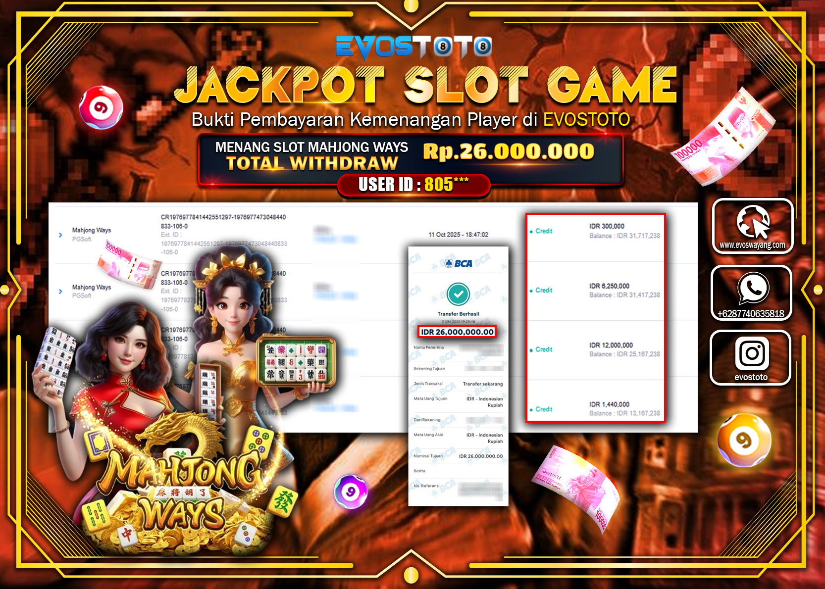 PEMBAYARAN JACKPOT SLOT MAHJONG WAYS   Rp26.000.000 DI BAYAR LANGSUNG !