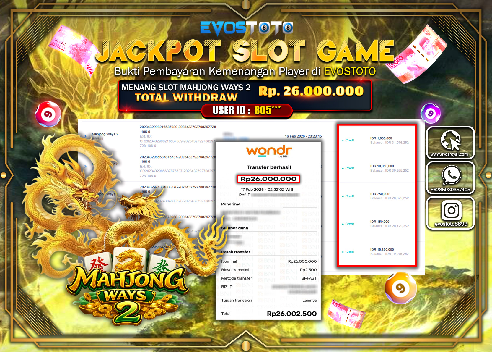 PEMBAYARAN JACKPOT SLOT MAHJONG WAYS 2 Rp.26.000.000 DI BAYAR LANGSUNG !