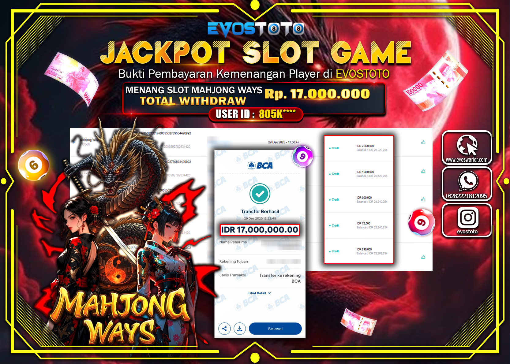 PEMBAYARAN JACKPOT SLOT MAHJONG WAYS Rp.17.000.000 DI BAYAR LANGSUNG !