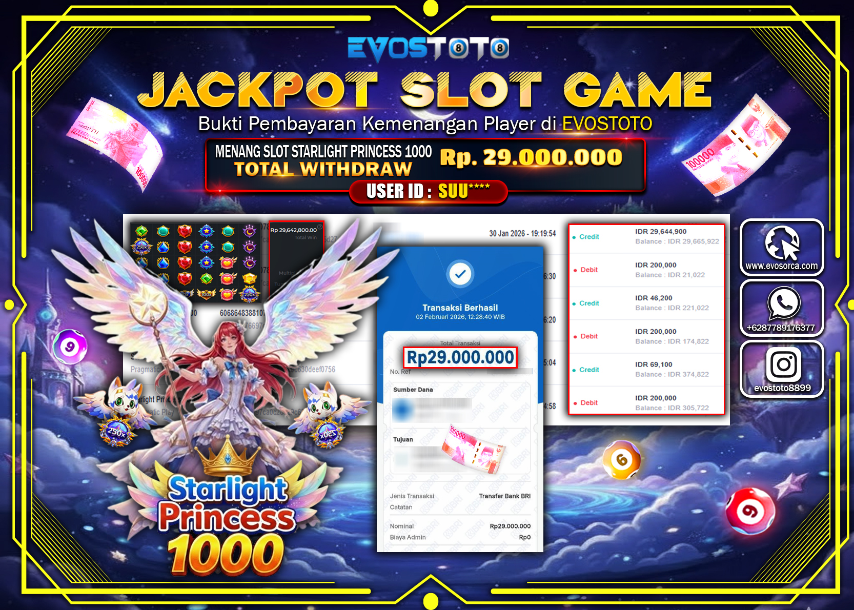 PEMBAYARAN JACKPOT SLOT STARLIGHT PRINCESS 1000 Rp.29.000.000 DI BAYAR LANGSUNG !