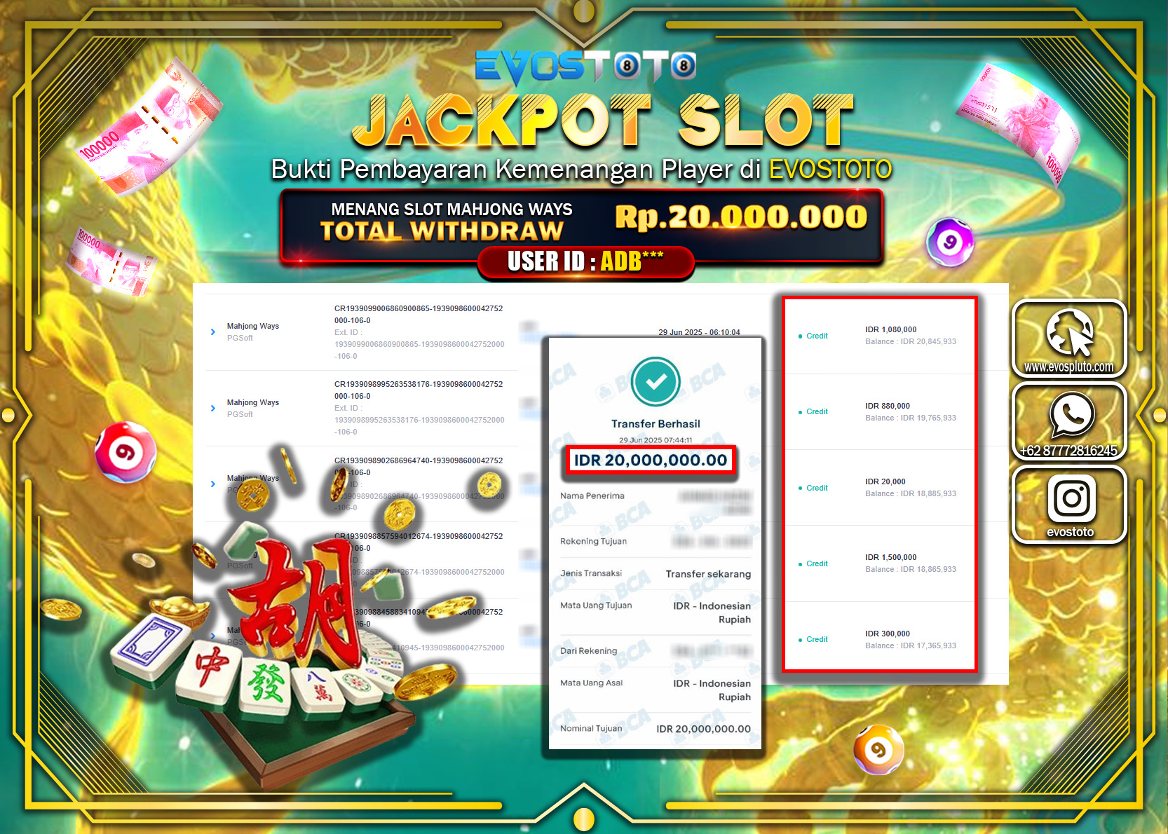 PEMBAYARAN JACKPOT SLOT MAHJONG WAYS  12.000.000 DI BAYAR LANGSUNG !