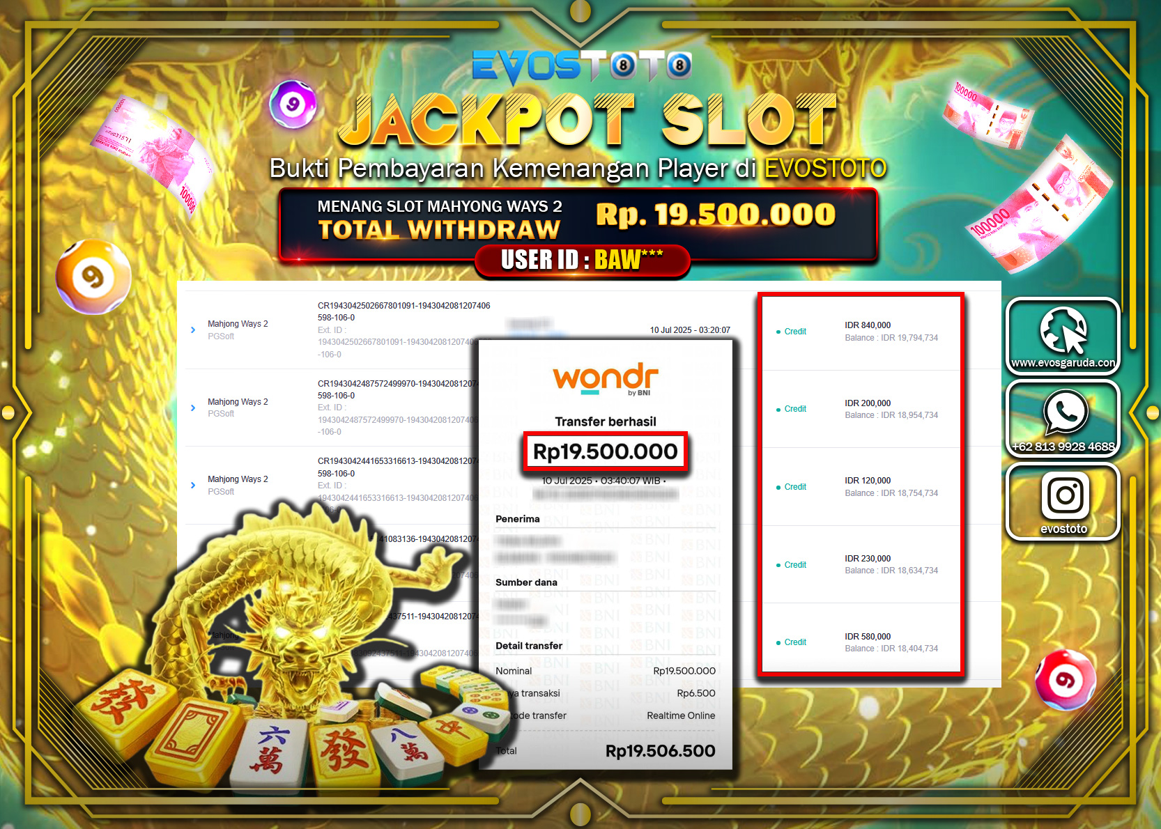PEMBAYARAN JACKPOT SLOT MAHJONG WAYS 2 RP19.500.000 DI BAYAR LANGSUNG !