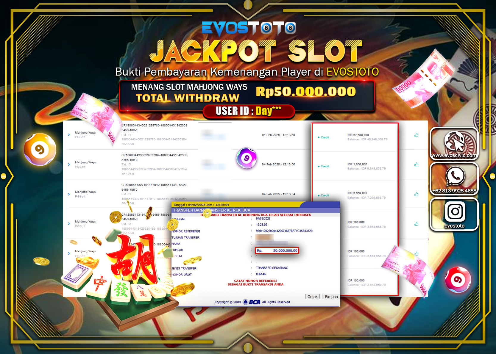 PEMBAYARAN JACKPOT SLOT MAHJONG WAYS Rp.50.000.000 DI BAYAR LANGSUNG !