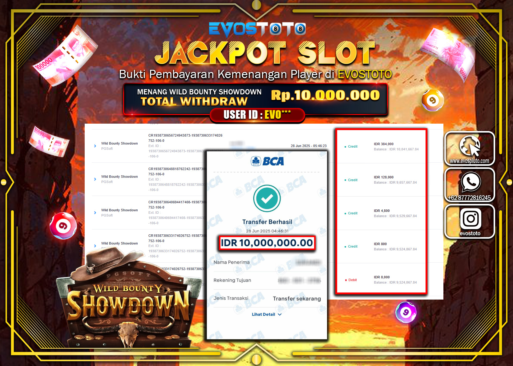PEMBAYARAN JACKPOT SLOT WILD BOUNTY SHOWDOWN RP10.000.000 DI BAYAR LANGSUNG !