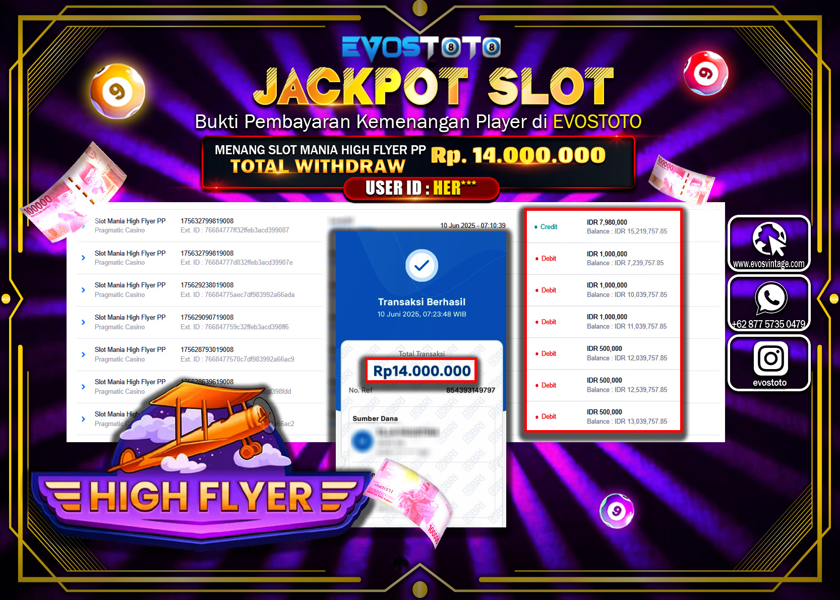 PEMBAYARAN JACKPOT SLOT MANIA HIGH GLYER PP 10.000.000 DI BAYAR LANGSUNG !