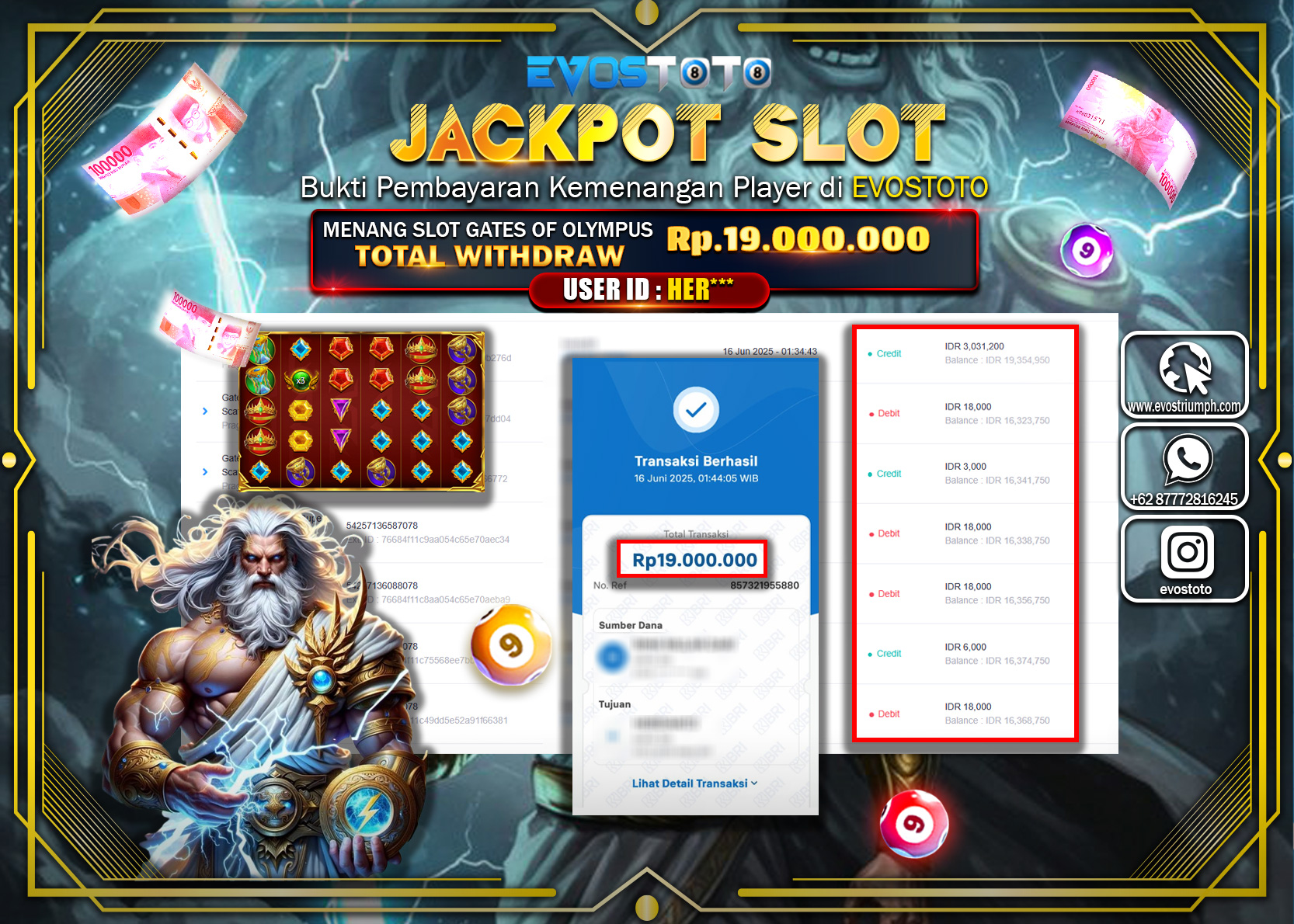 PEMBAYARAN JACKPOT SLOT GATES OF OLYMPUS  Rp19.000.000 DI BAYAR LANGSUNG !