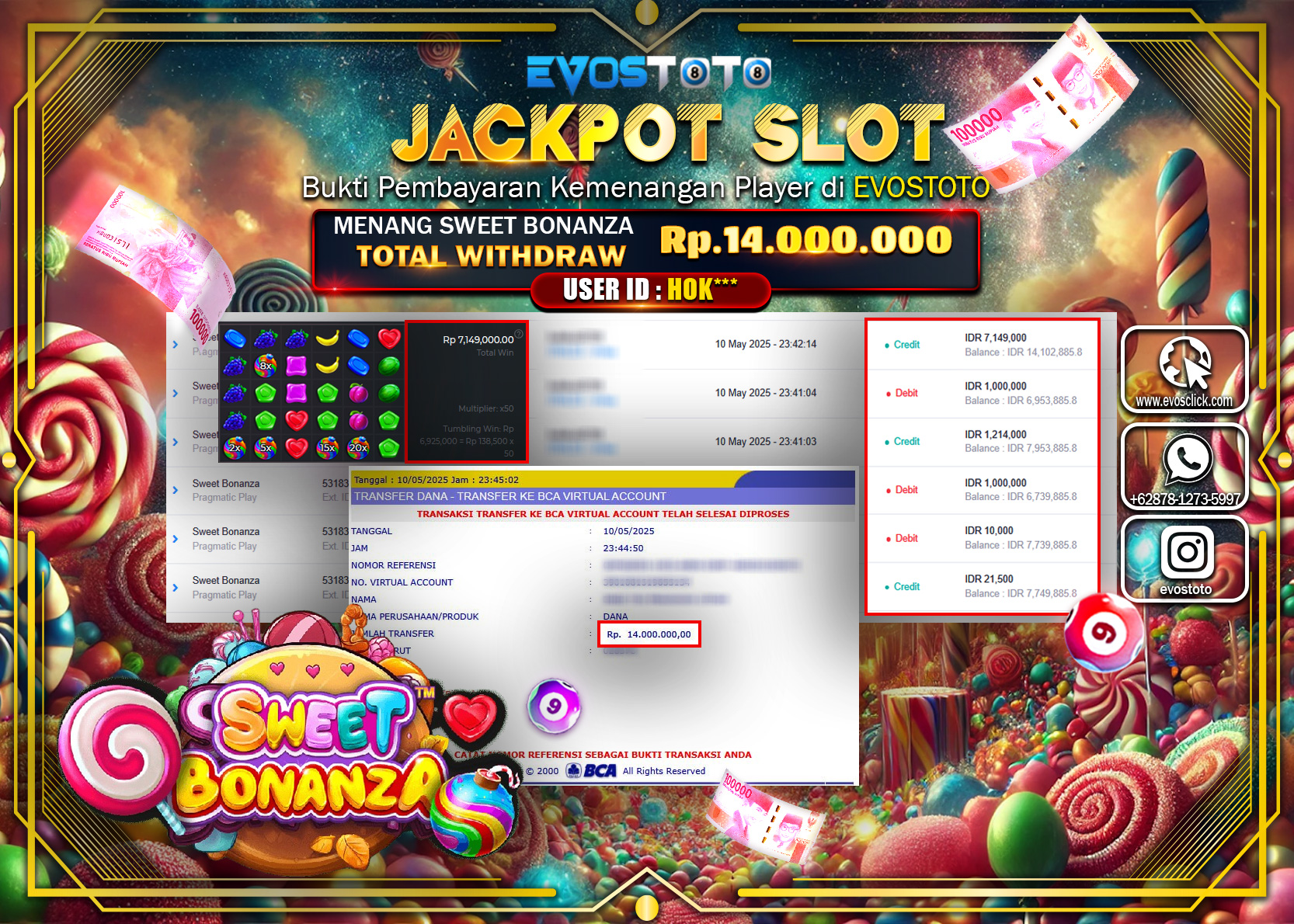 PEMBAYARAN JACKPOT SLOT SWEET BONANZA Rp14.000.000 DI BAYAR LANGSUNG !