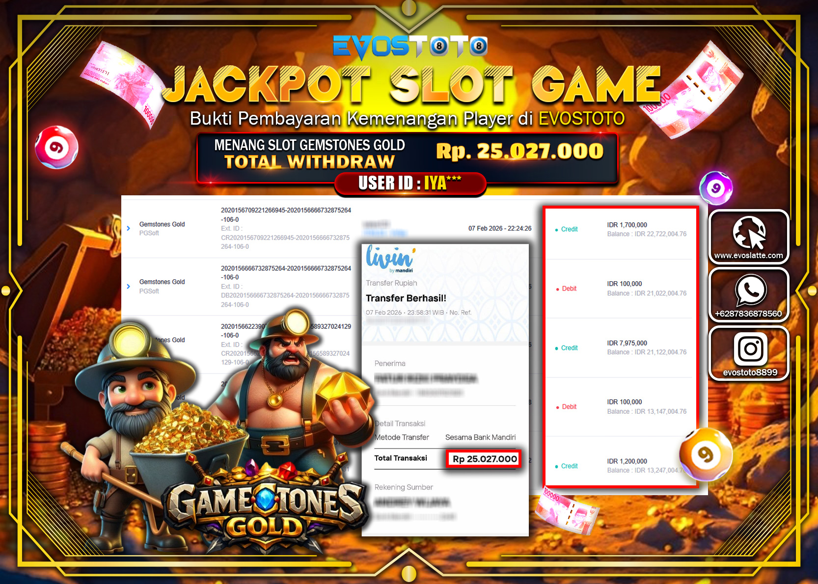 PEMBAYARAN JACKPOT SLOT GEMSTONES GOLD Rp.25.027.000 DI BAYAR LANGSUNG !