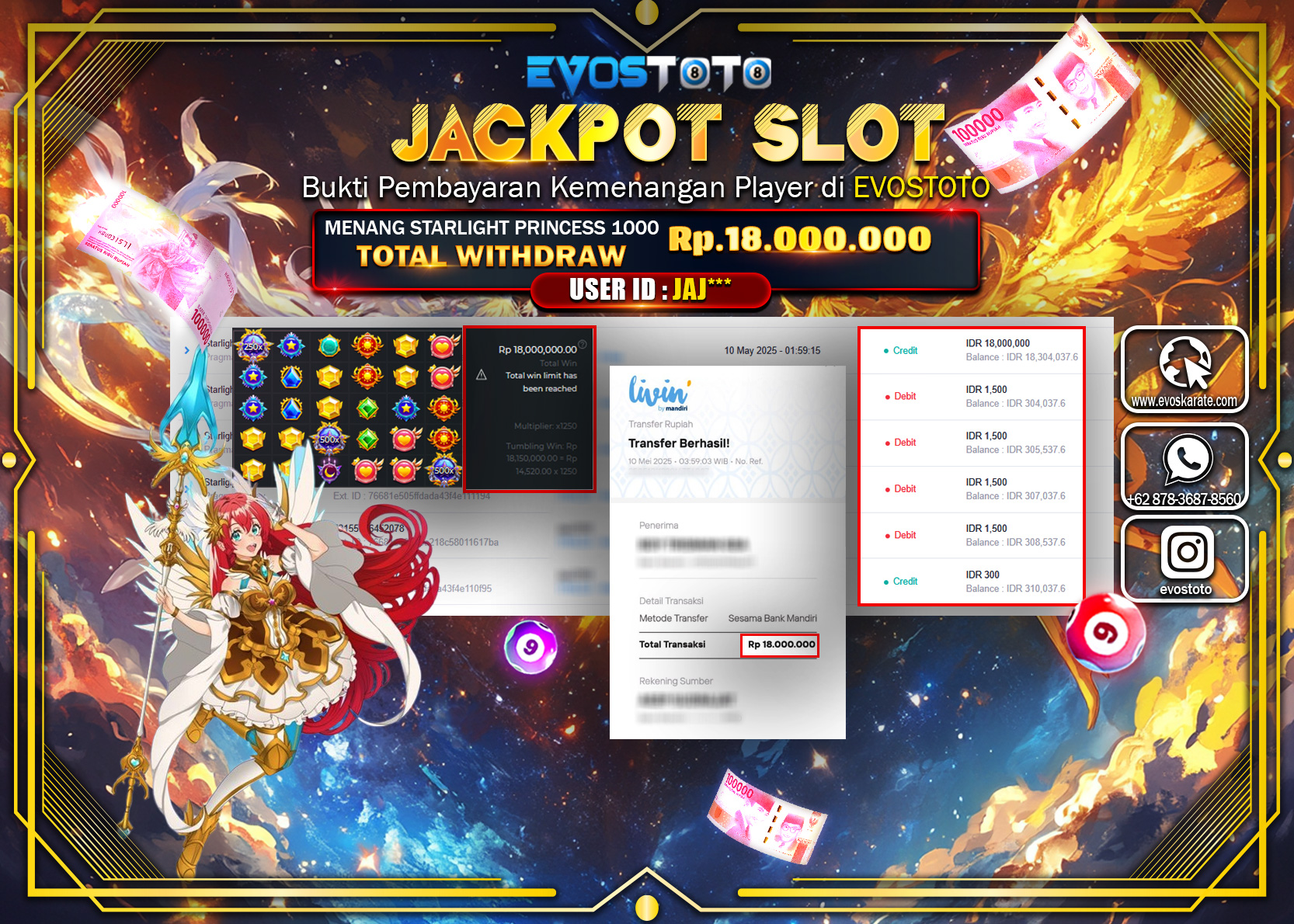PEMBAYARAN JACKPOT SLOT STARLIGHT PRINCESS 1000  Rp18.000.000 DI BAYAR LANGSUNG !