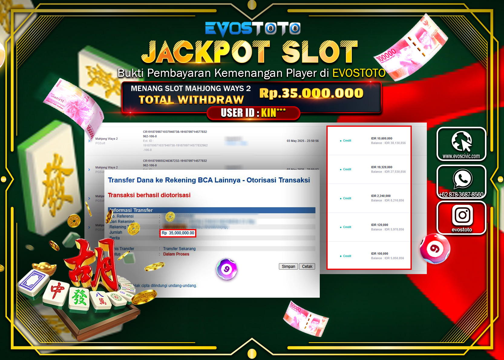 PEMBAYARAN JACKPOT SLOT MAHJJONG WAYS 2  35.000.000 DI BAYAR LANGSUNG !