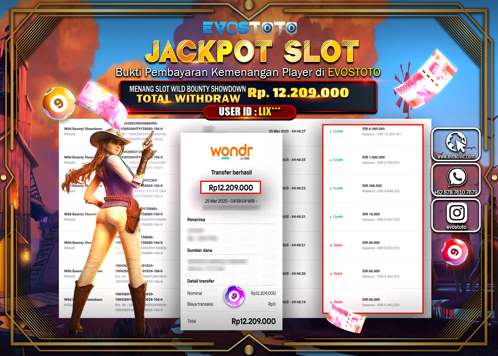 PEMBAYARAN JACKPOT SLOT WILD BOUNTY SHOWDOWN Rp. 12.209.000 DI BAYAR LANGSUNG !
