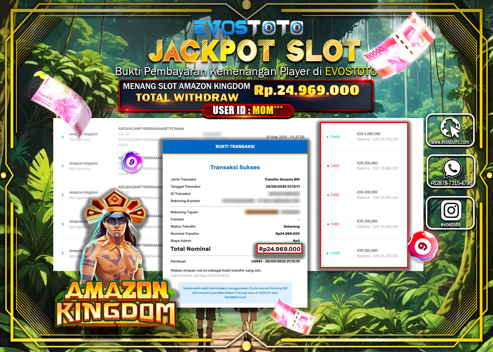 PEMBAYARAN JACKPOT SLOT AMAZON KINGDOM Rp24.969.000 DI BAYAR LANGSUNG !