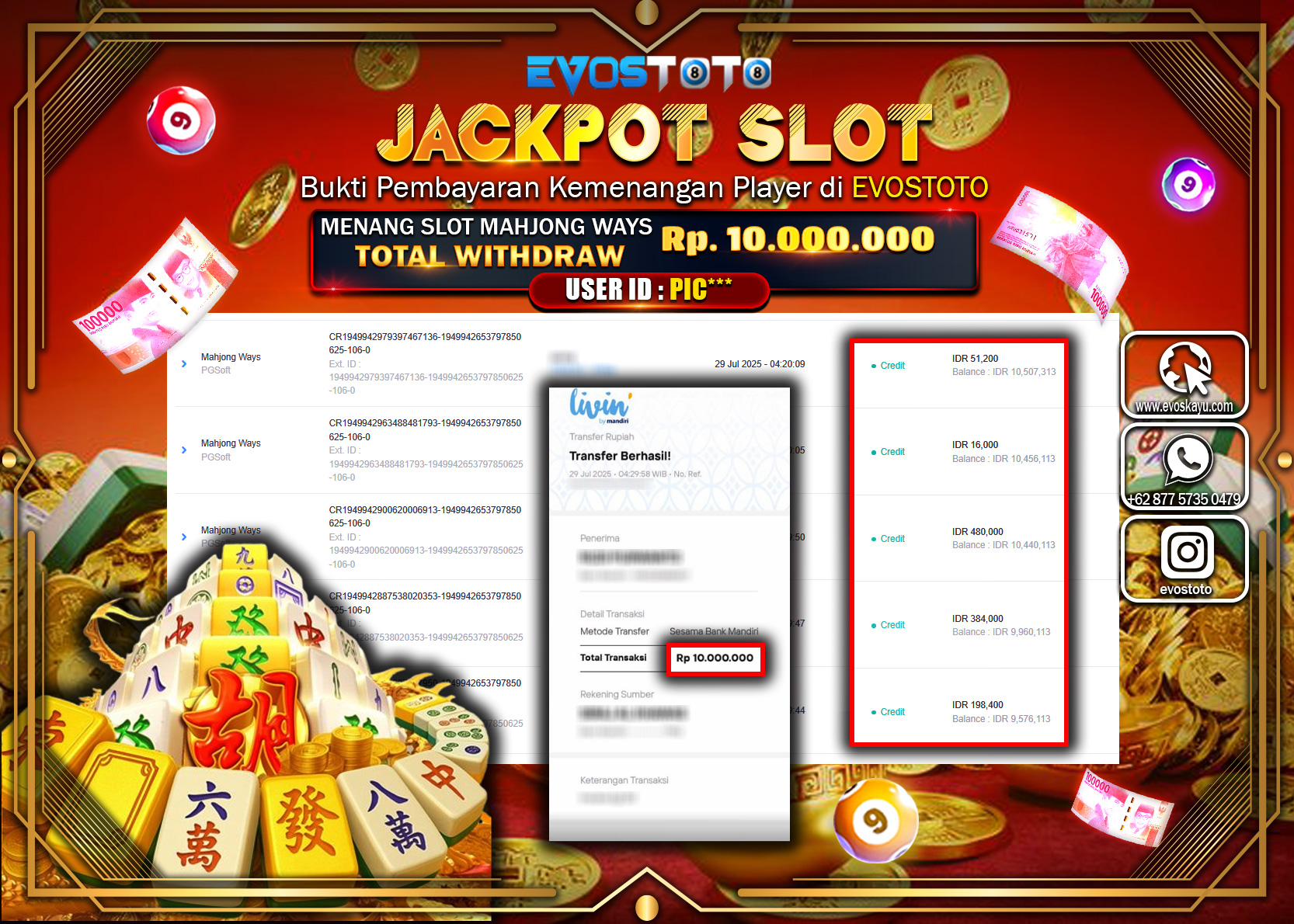 PEMBAYARAN JACKPOT SLOT MAHJONG WAYS Rp.10.000.000 DI BAYAR LANGSUNG !