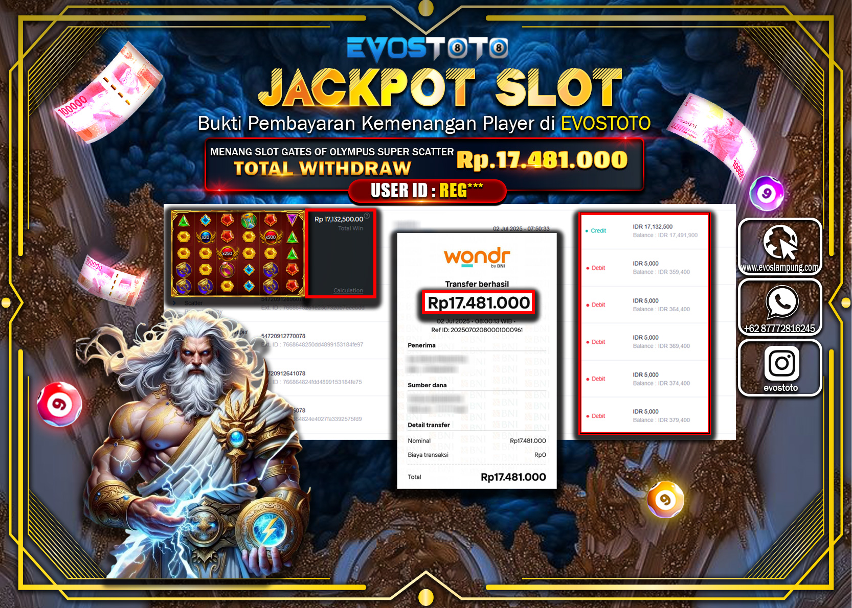 PEMBAYARAN JACKPOT SLOT GATES OF OLYMPUS SUPER SCATTER  RP17.481.000 DI BAYAR LANGSUNG !