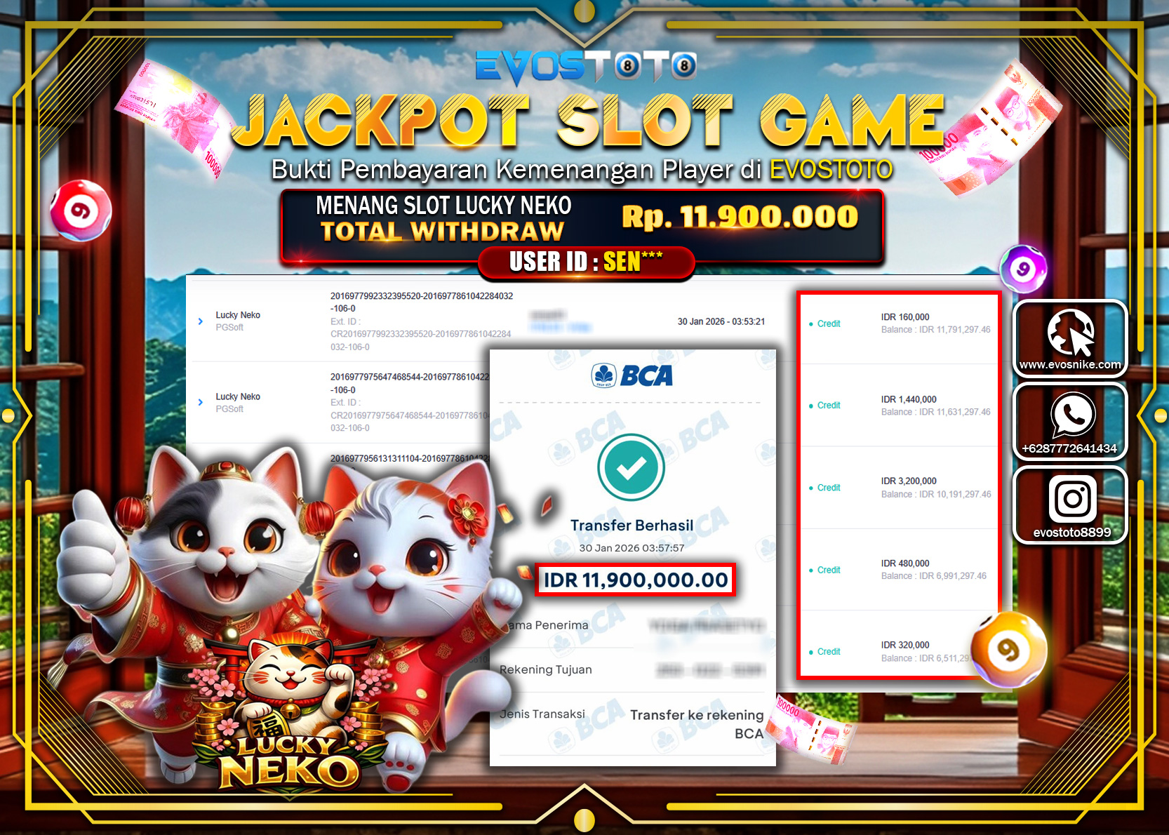 PEMBAYARAN JACKPOT SLOT LUCKY NEKO Rp.11.900.000 DI BAYAR LANGSUNG !