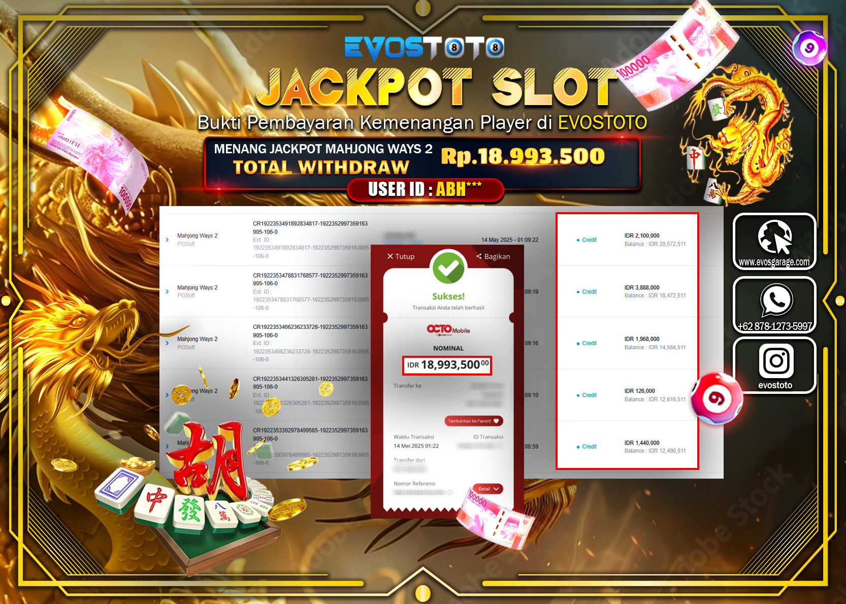 PEMBAYARAN JACKPOT SLOT MAHJONG WAYS 2 Rp18.993.500 DI BAYAR LANGSUNG !