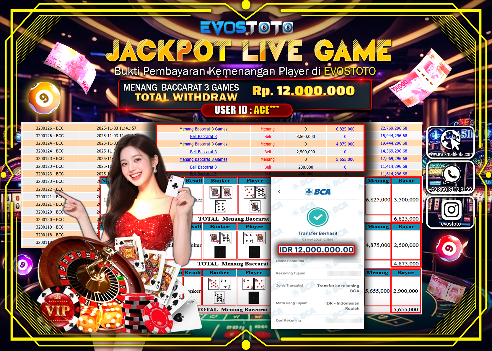 PEMBAYARAN JACKPOT LIVE GAME SICBO DICE Rp12.000.000 DI BAYAR LANGSUNG !