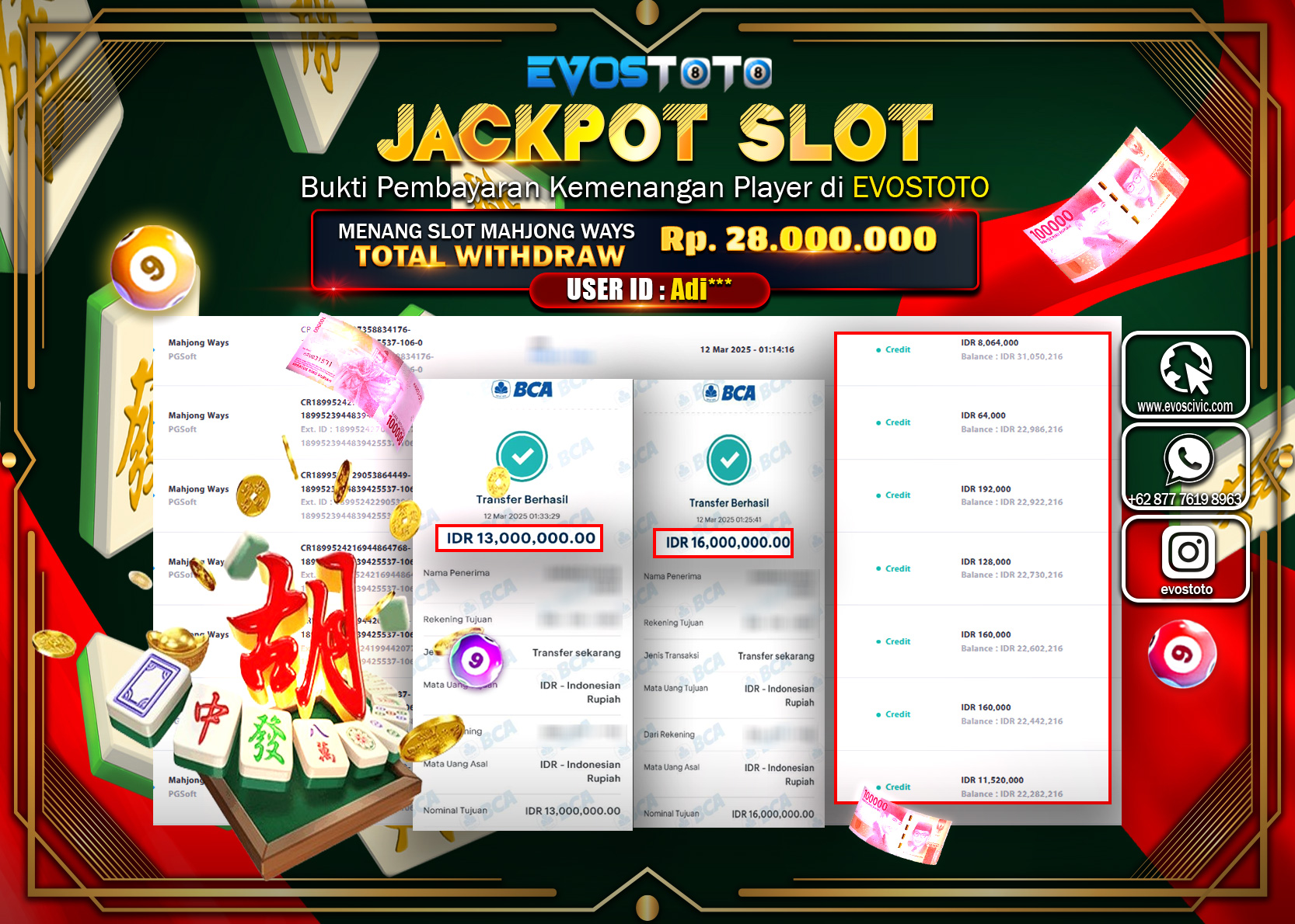 PEMBAYARAN JACKPOT SLOT MAHJJONG WAYS  Rp.28.000.000 DI BAYAR LANGSUNG !