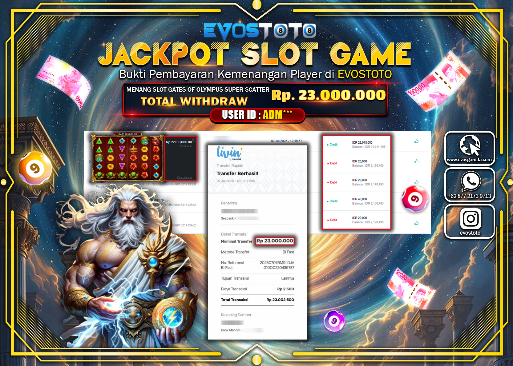 PEMBAYARAN JACKPOT SLOT GATES OF OLYMPUS SUPER SCATTER RP23.000.000 DI BAYAR LANGSUNG !