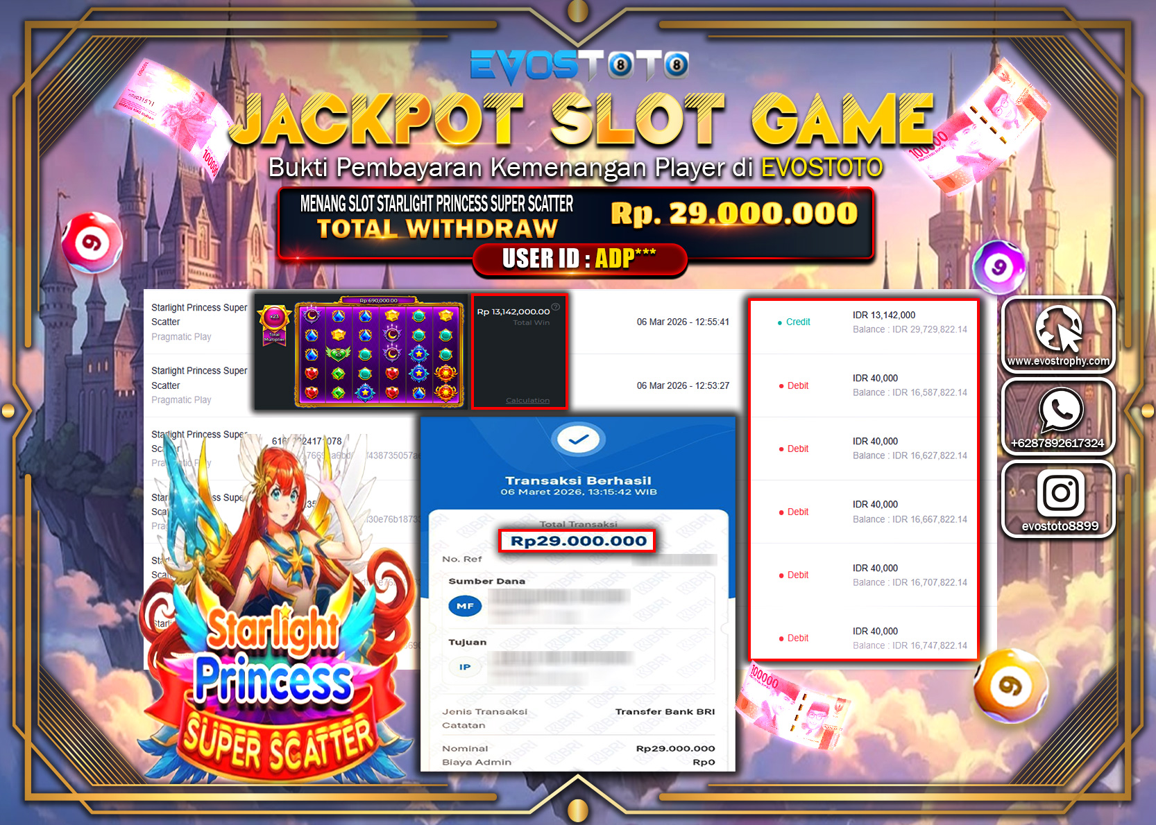 PEMBAYARAN JACKPOT SLOT STARLIGHT PRINCESS SUPER SCATTER  Rp.29.000.000 DI BAYAR LANGSUNG !