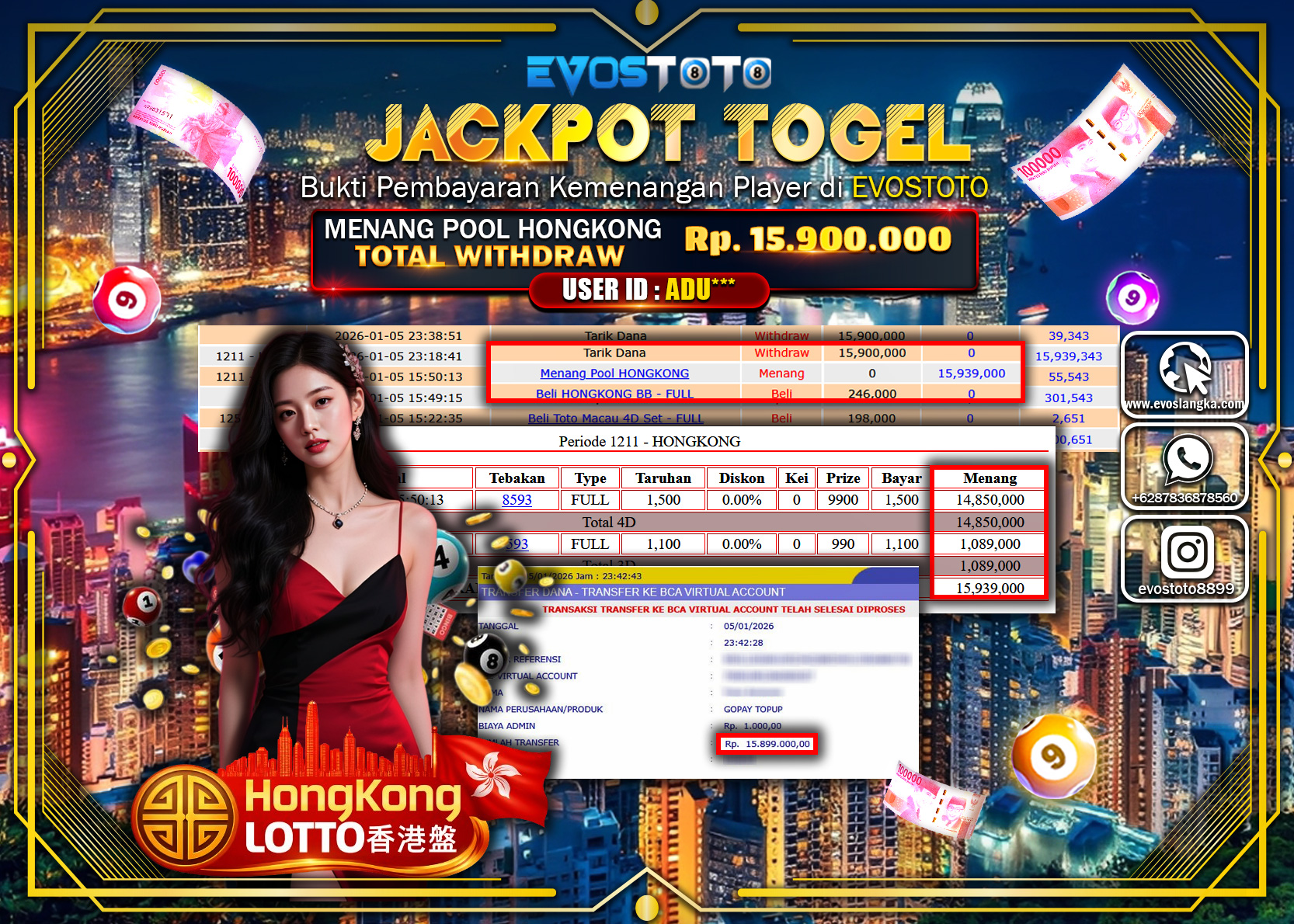 PEMBAYARAN JACKPOT TOGEL POOL HONGKONG Rp.15.900.000 DI BAYAR LANGSUNG !