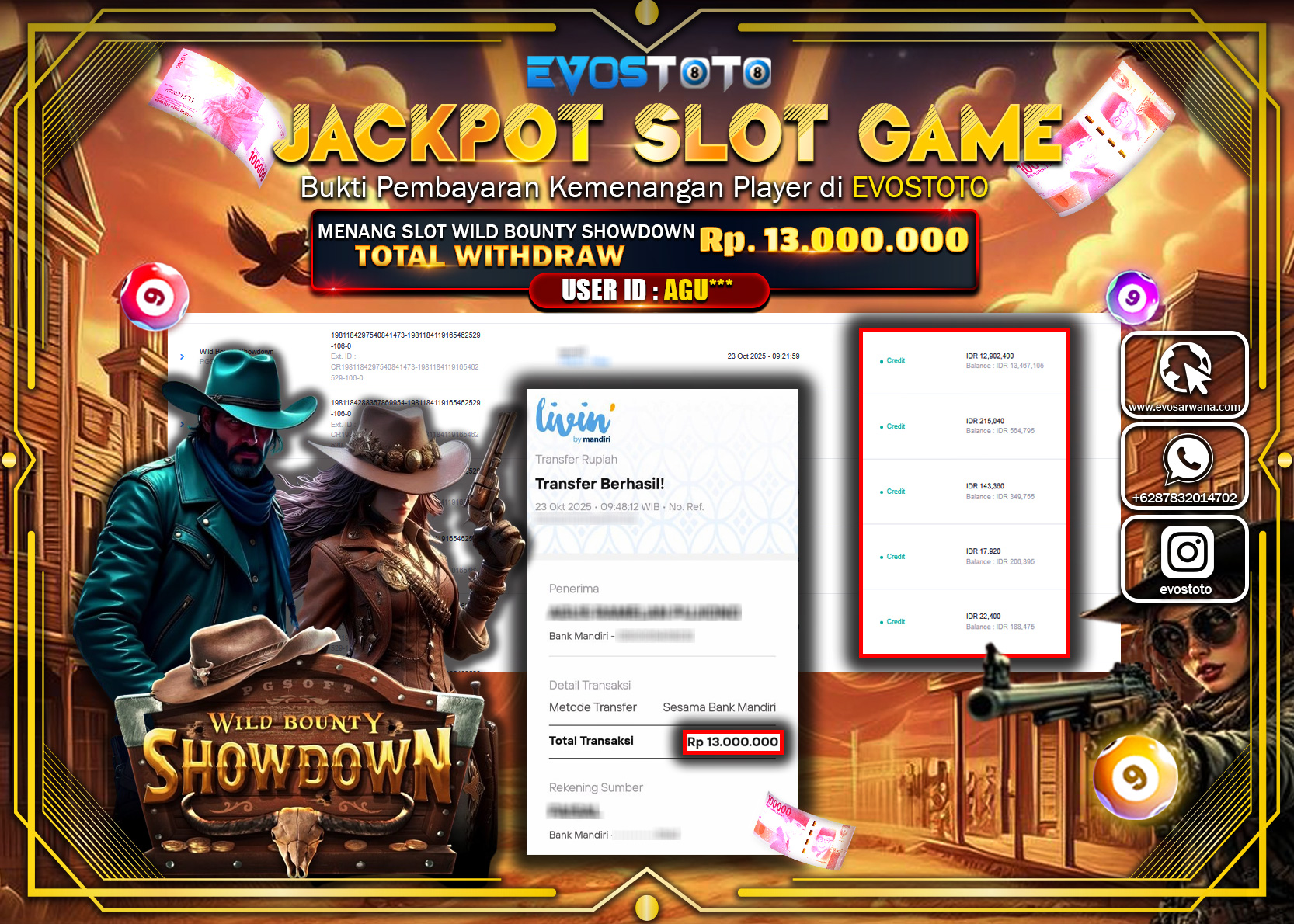 PEMBAYARAN JACKPOT SLOT WILD BOUNTY SHOWDOWN Rp13.000.000 DI BAYAR LANGSUNG !