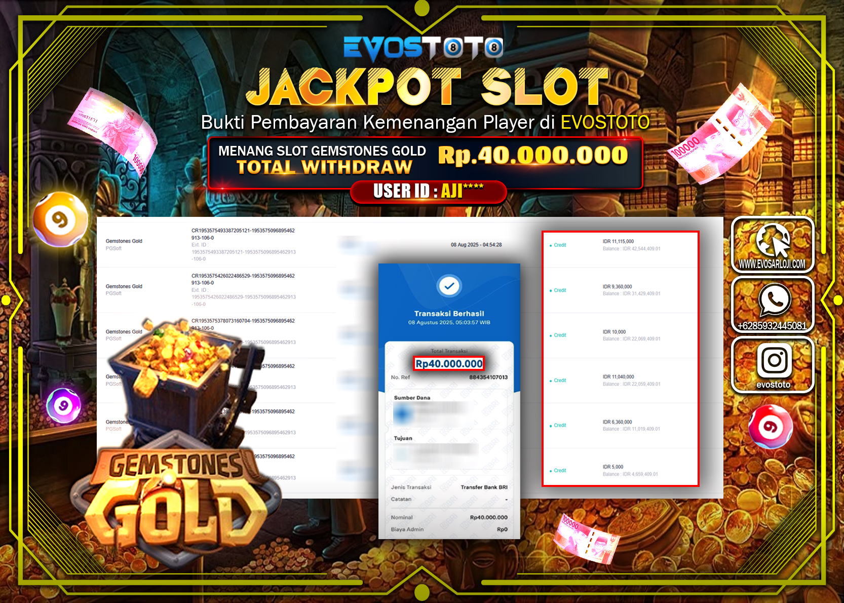 PEMBAYARAN JACKPOT SLOT GAMESTONES GOLD Rp40.000.000 DI BAYAR LANGSUNG !