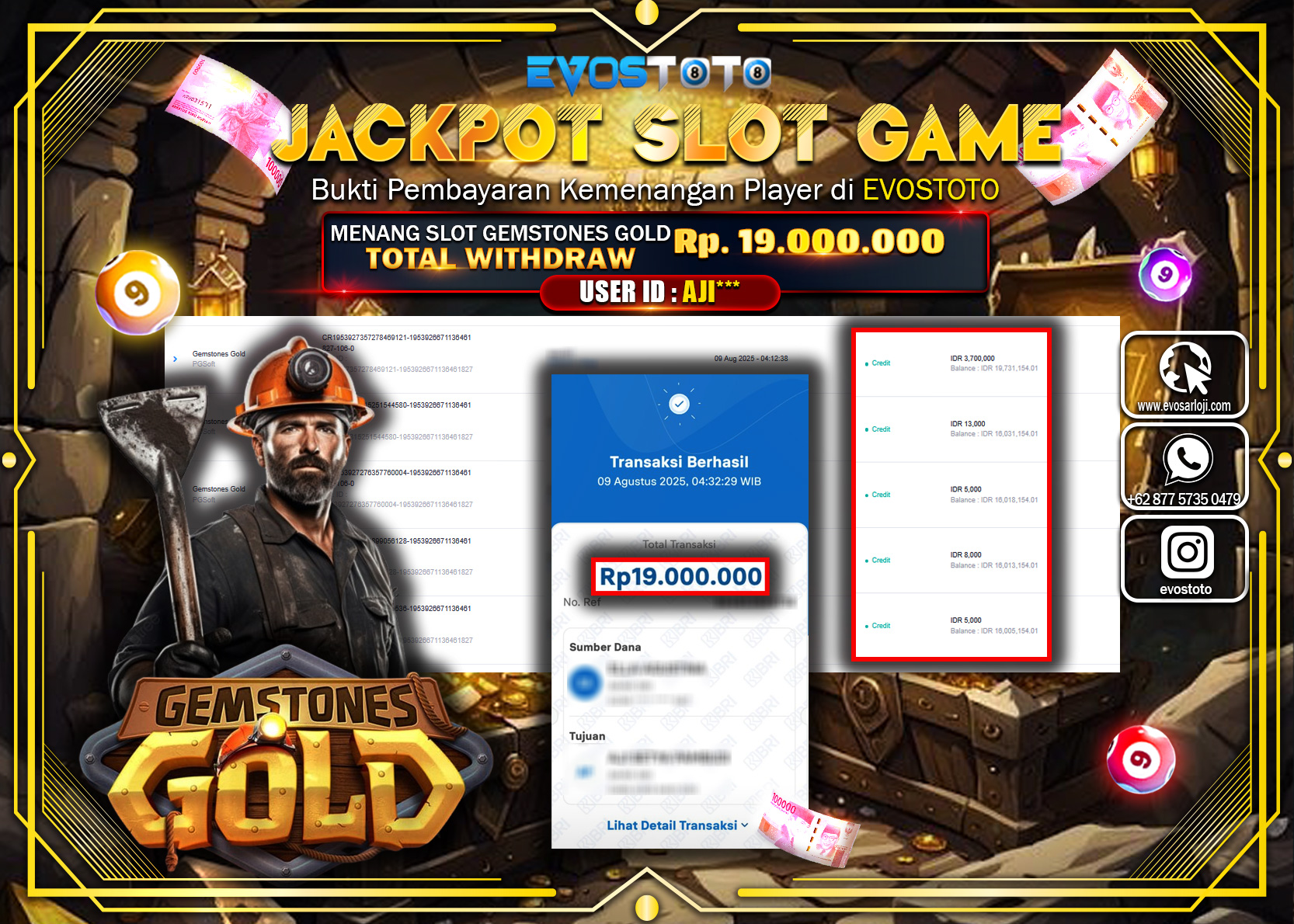 PEMBAYARAN JACKPOT SLOT SLOT GAMESTONES GOLD Rp19.000.000 DI BAYAR LANGSUNG !