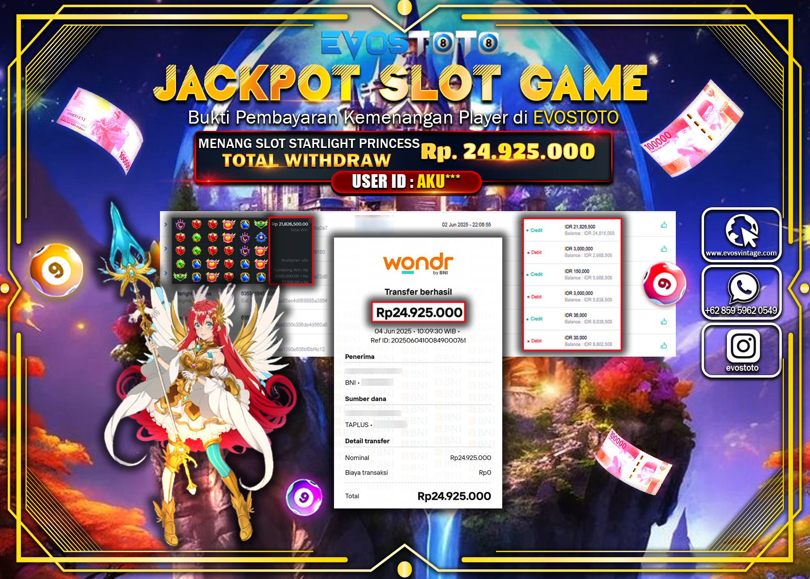 PEMBAYARAN JACKPOT SLOT STARLIGHT PRINCESS Rp24.925.000 DI BAYAR LANGSUNG !