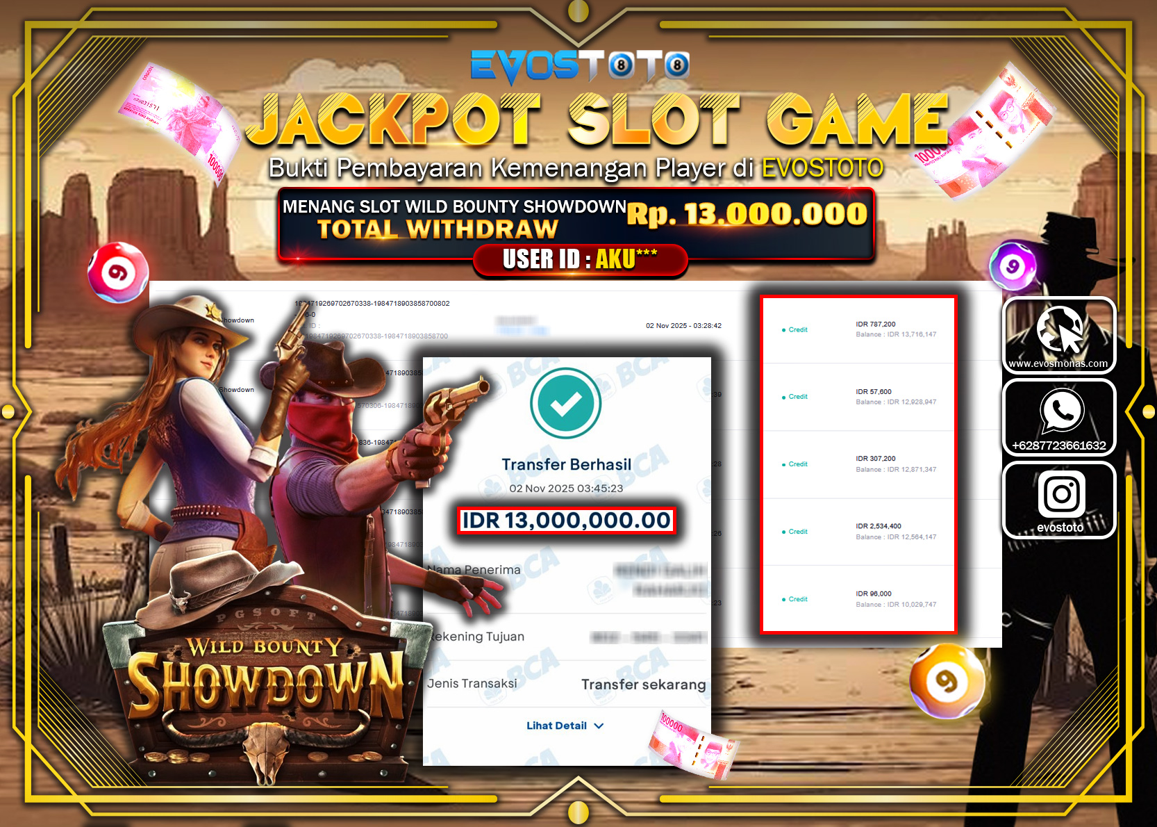 PEMBAYARAN JACKPOT SLOT WILD BOUNTY SHOWDOWN Rp13.000.000 DI BAYAR LANGSUNG !