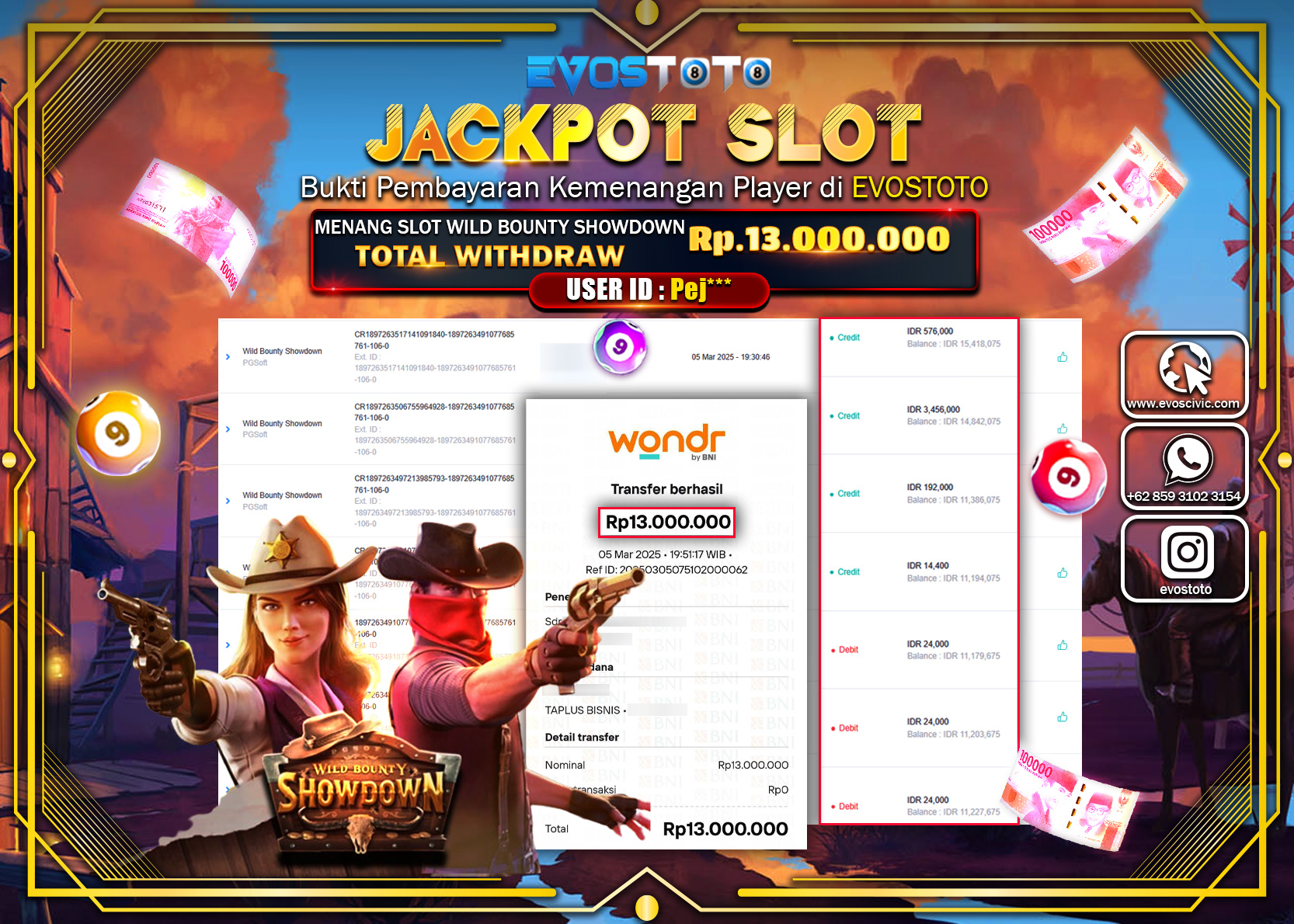 PEMBAYARAN JACKPOT SLOT WILD BOUNTY SHOWDOWN Rp.13.000.000 DI BAYAR LANGSUNG !
