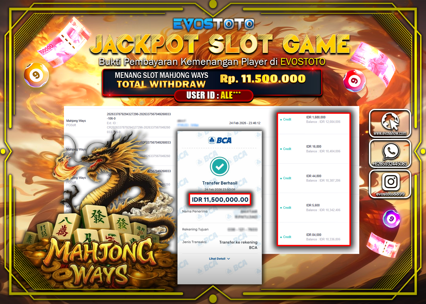 PEMBAYARAN JACKPOT SLOT MAHJONG WAYS Rp.11.500.000 DI BAYAR LANGSUNG !