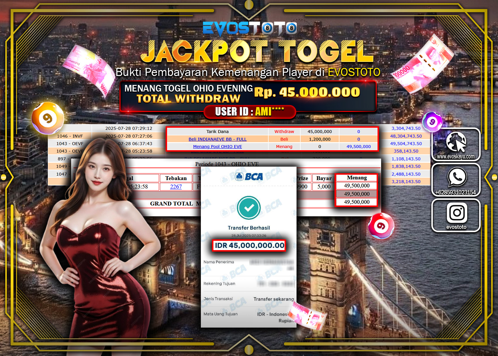 PEMBAYARAN JACKPOT TOGEL OHIO EVENING Rp40.000.000 DI BAYAR LANGSUNG !