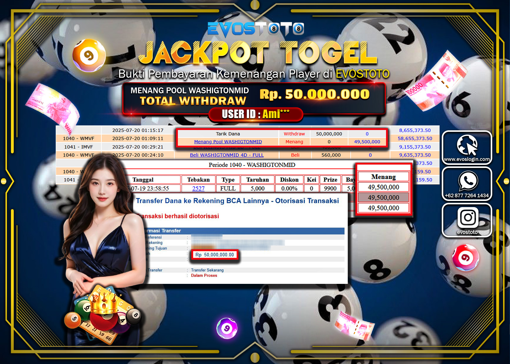PEMBAYARAN JACKPOT TOGEL POOLS CAROLINA DAY Rp45.000.000 DI BAYAR LANGSUNG !