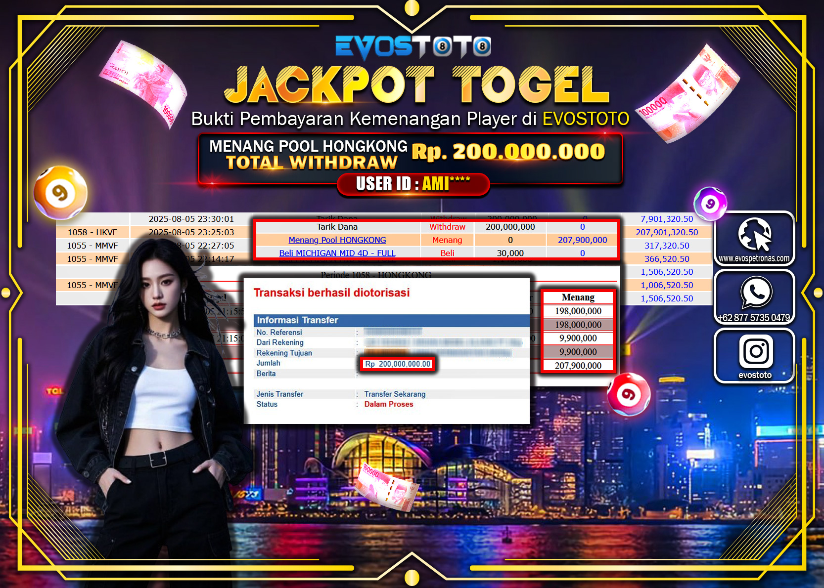 PEMBAYARAN JACKPOT TOGEL HONGKONG LOTTO Rp200.000.000 DI BAYAR LANGSUNG !