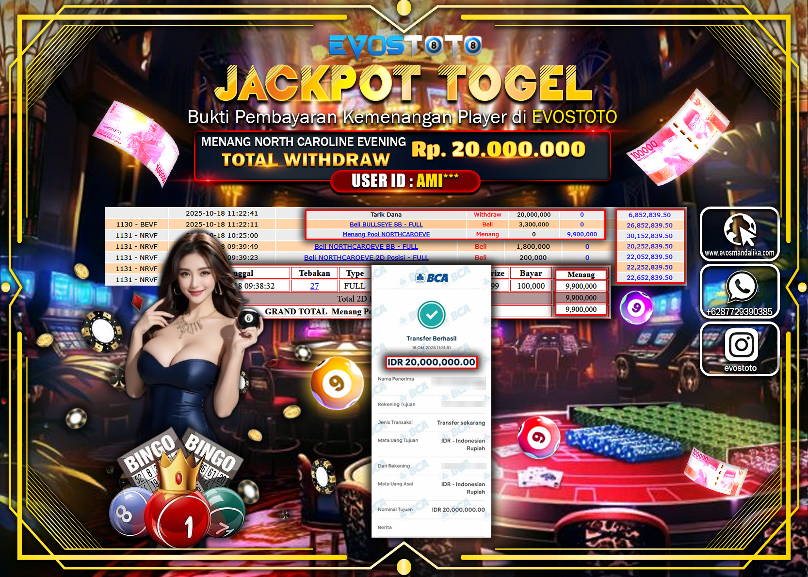 PEMBAYARAN JACKPOT TOGEL NORTH CAROLINE EVENING  Rp20.000.000 DI BAYAR LANGSUNG !