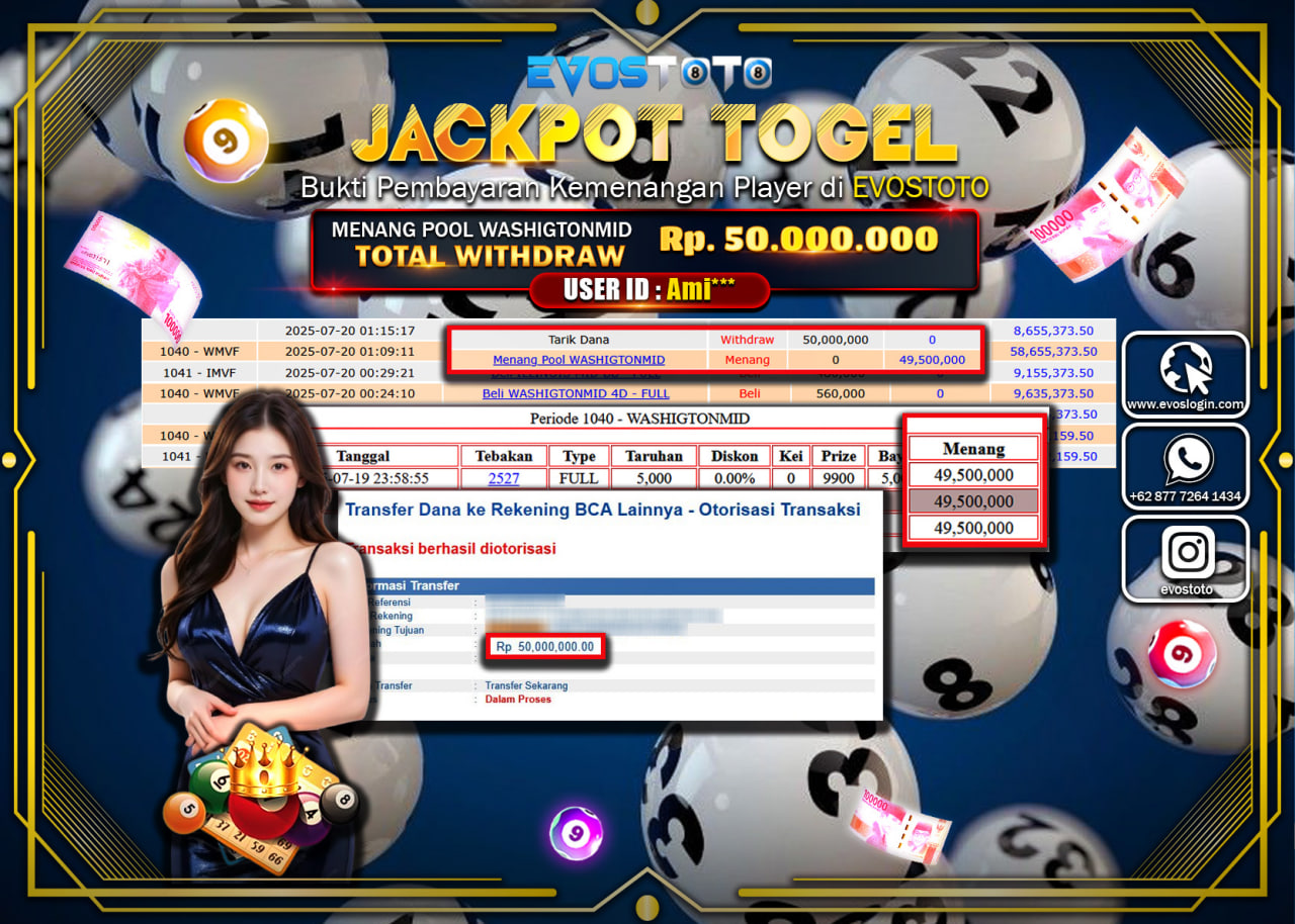 PEMBAYARAN JACKPOT TOGEL WASHINGTON MIDDAY 45.000.000 DI BAYAR LANGSUNG !