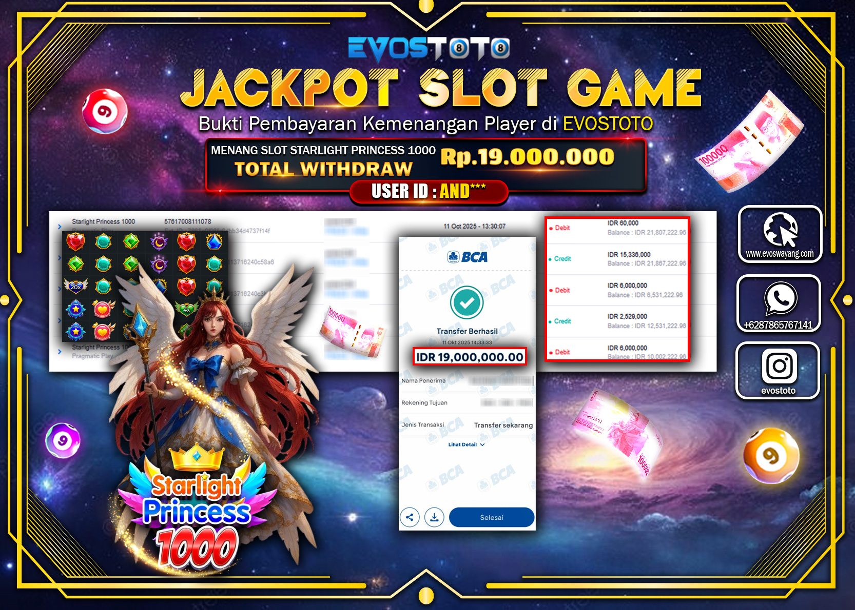 PEMBAYARAN JACKPOT SLOT STARLIGHT PRINCESS 1000 Rp19.000.000 DI BAYAR LANGSUNG !