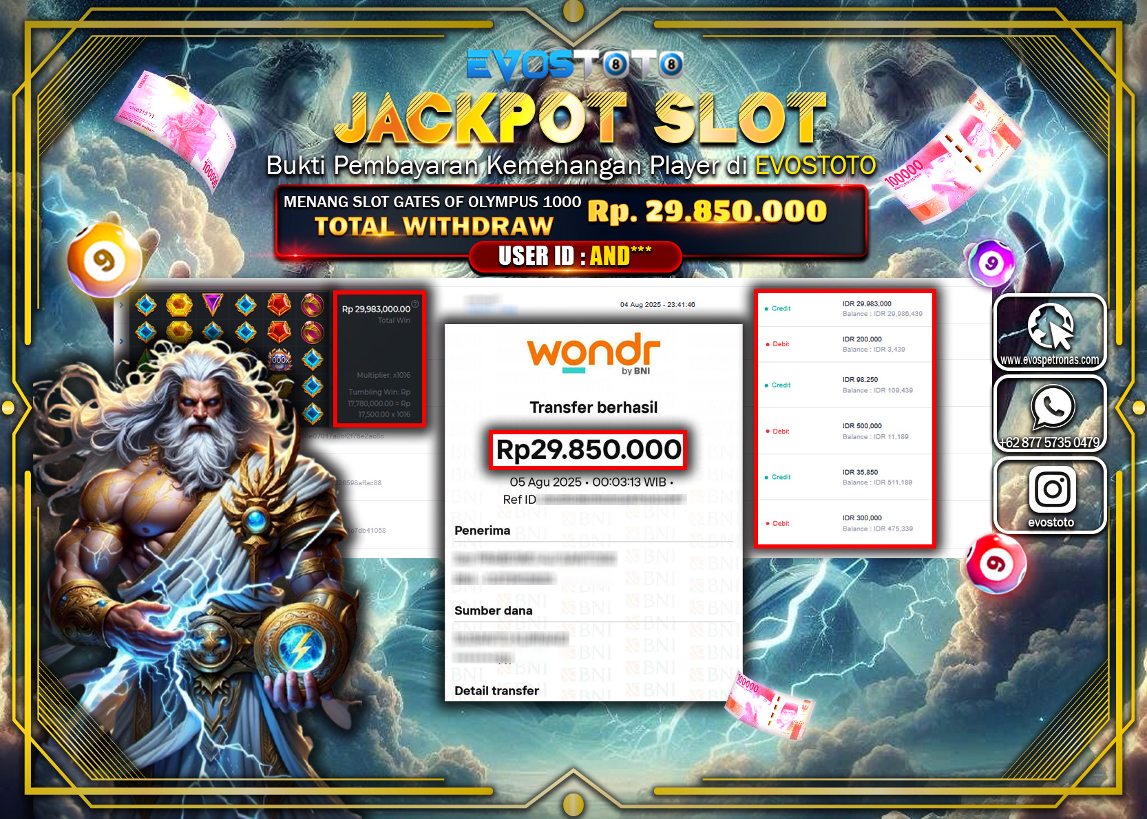 PEMBAYARAN JACKPOT SLOT GATES OF OLYMPUS 1000 Rp29.850.000 DI BAYAR LANGSUNG !