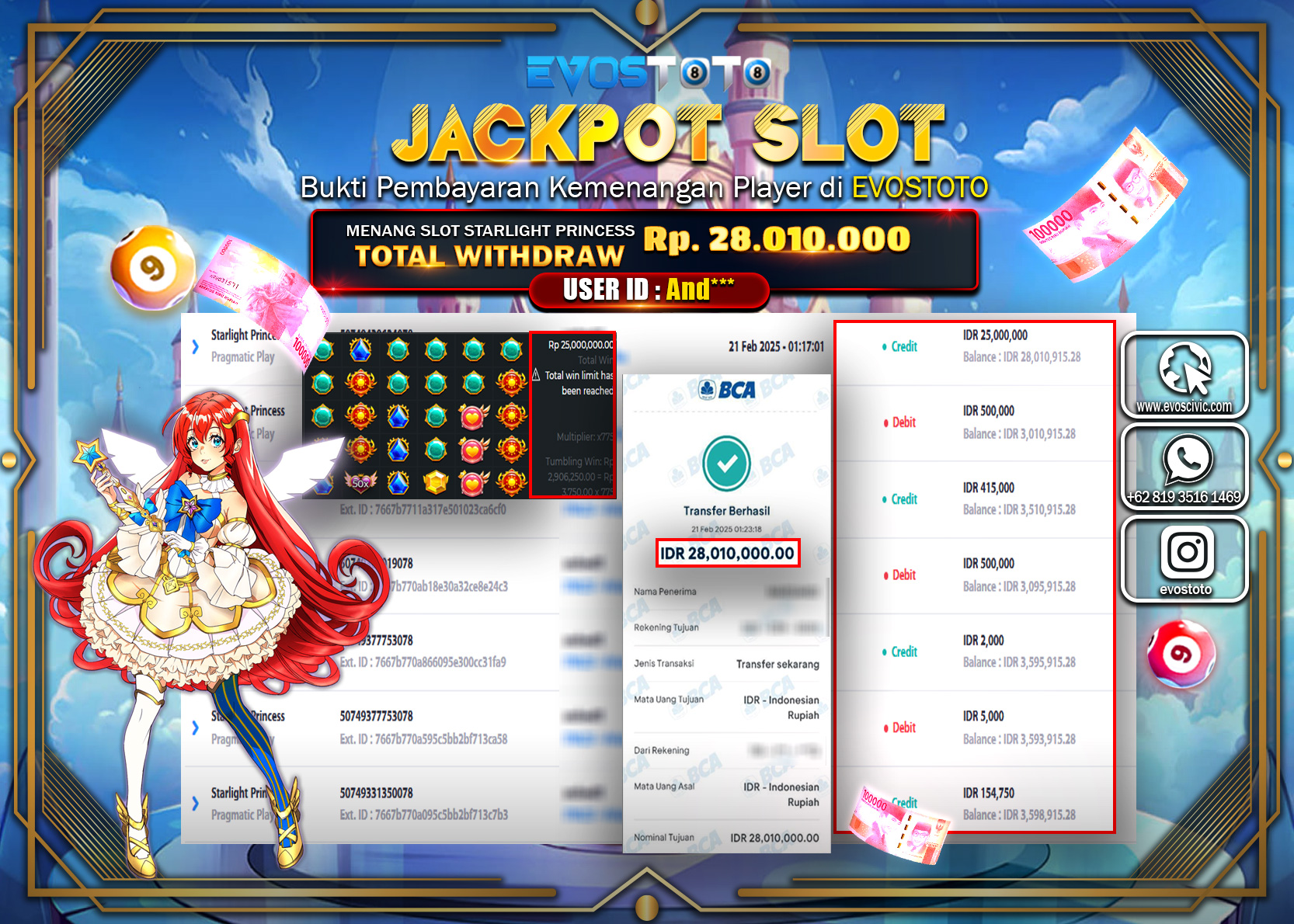 PEMBAYARAN JACKPOT SLOT STARLIGHT PRINCES Rp.28.010.000 DI BAYAR LANGSUNG !