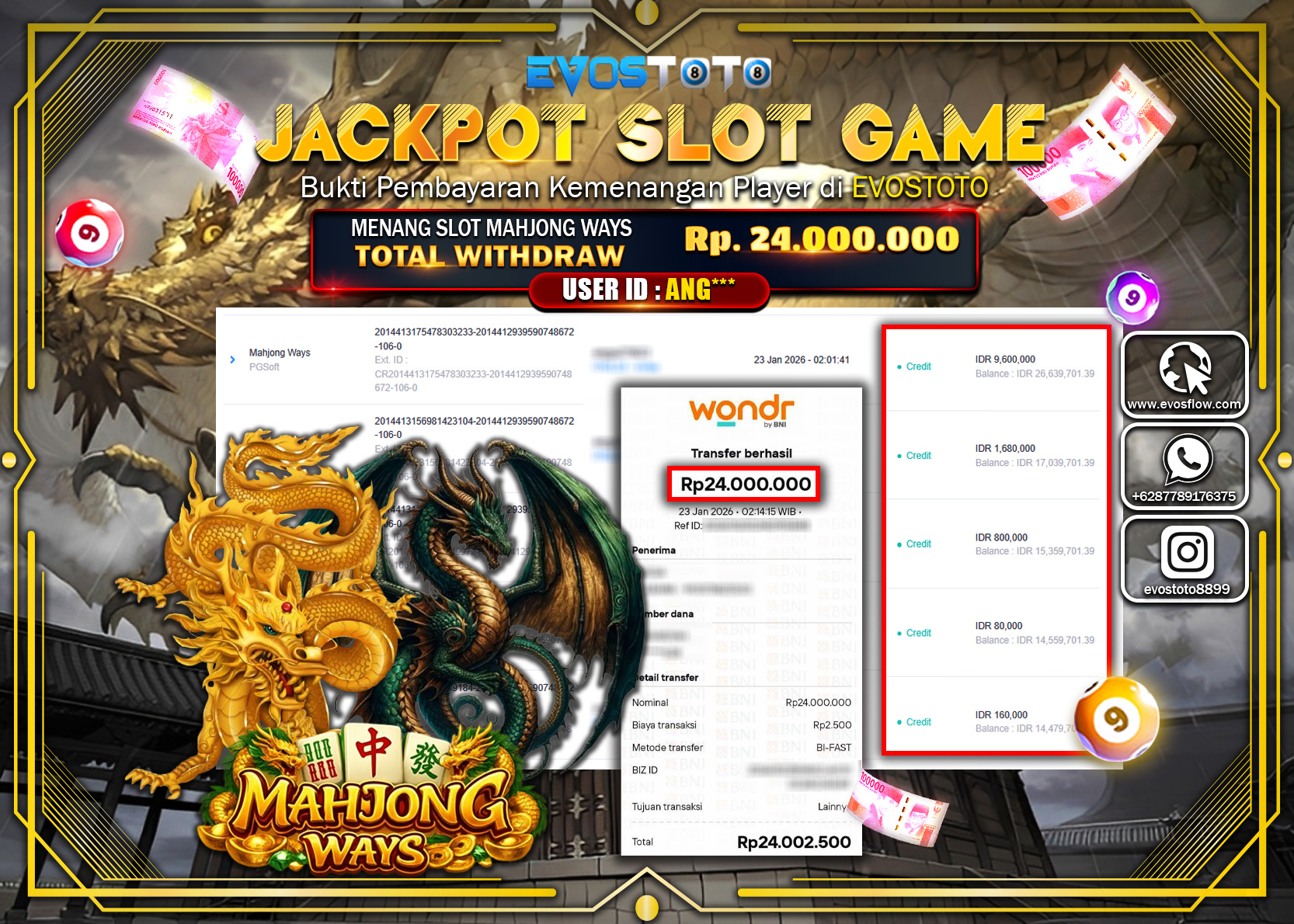 PEMBAYARAN JACKPOT SLOT MAHJONG WAYS Rp.24.000.000 DI BAYAR LANGSUNG !