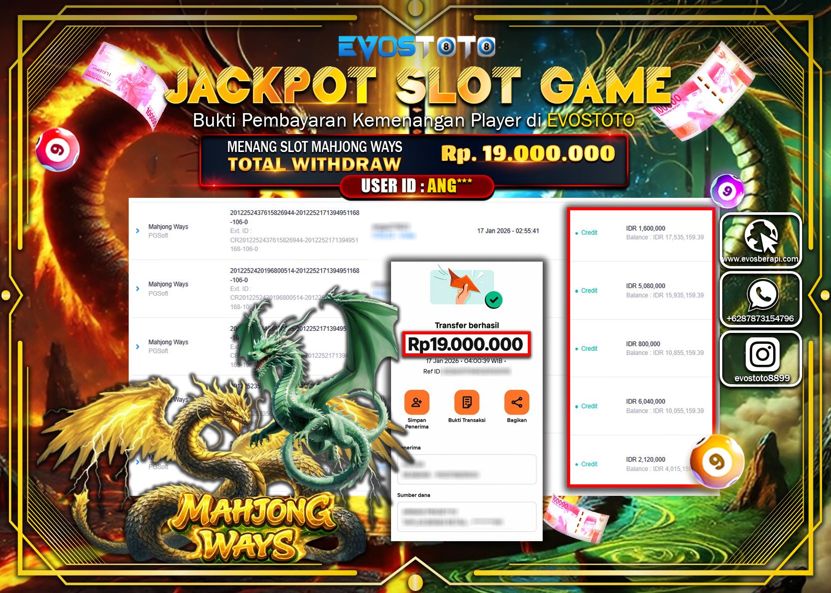 PEMBAYARAN JACKPOT SLOT MAHJONG WAYS Rp.19.000.000 DI BAYAR LANGSUNG !
