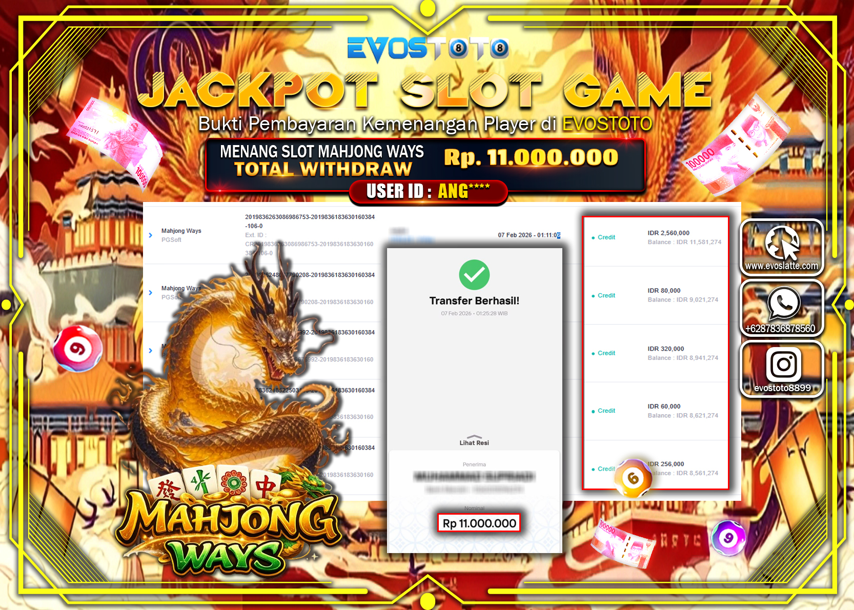 PEMBAYARAN JACKPOT SLOT MAHJONG WAYS Rp.11.000.000 DI BAYAR LANGSUNG !