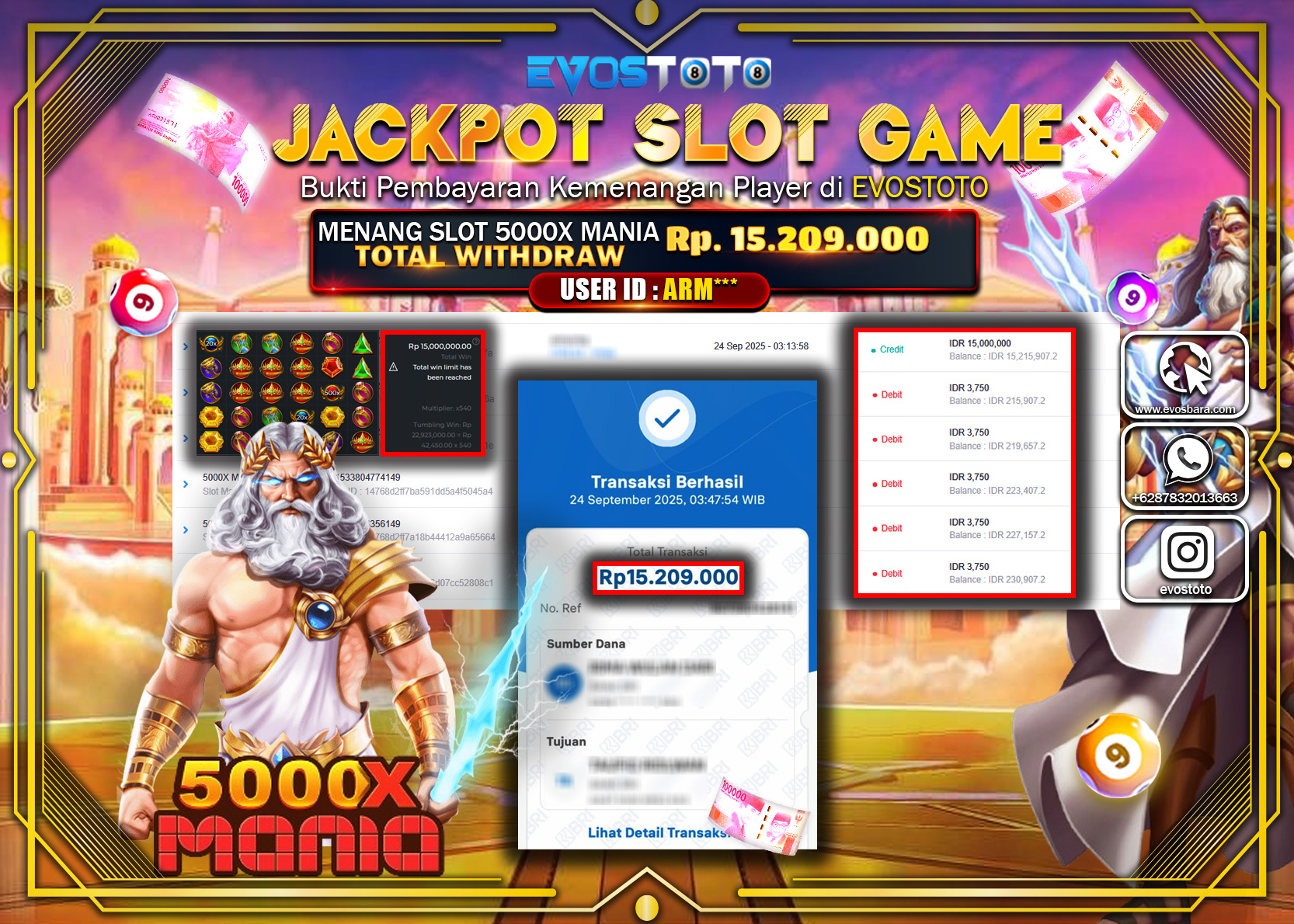 PEMBAYARAN JACKPOT SLOT 5000X MANIA Rp15.209.000 DI BAYAR LANGSUNG !