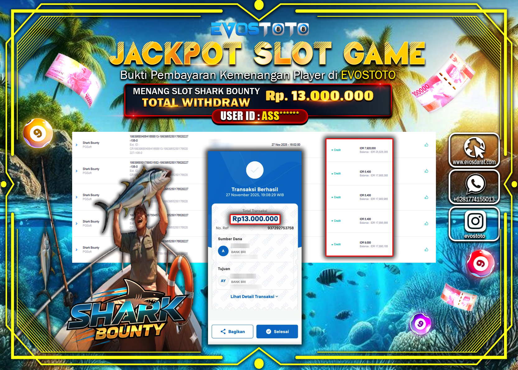 PEMBAYARAN JACKPOT SLOT GAME Rp.13.000.000 DI BAYAR LANGSUNG !