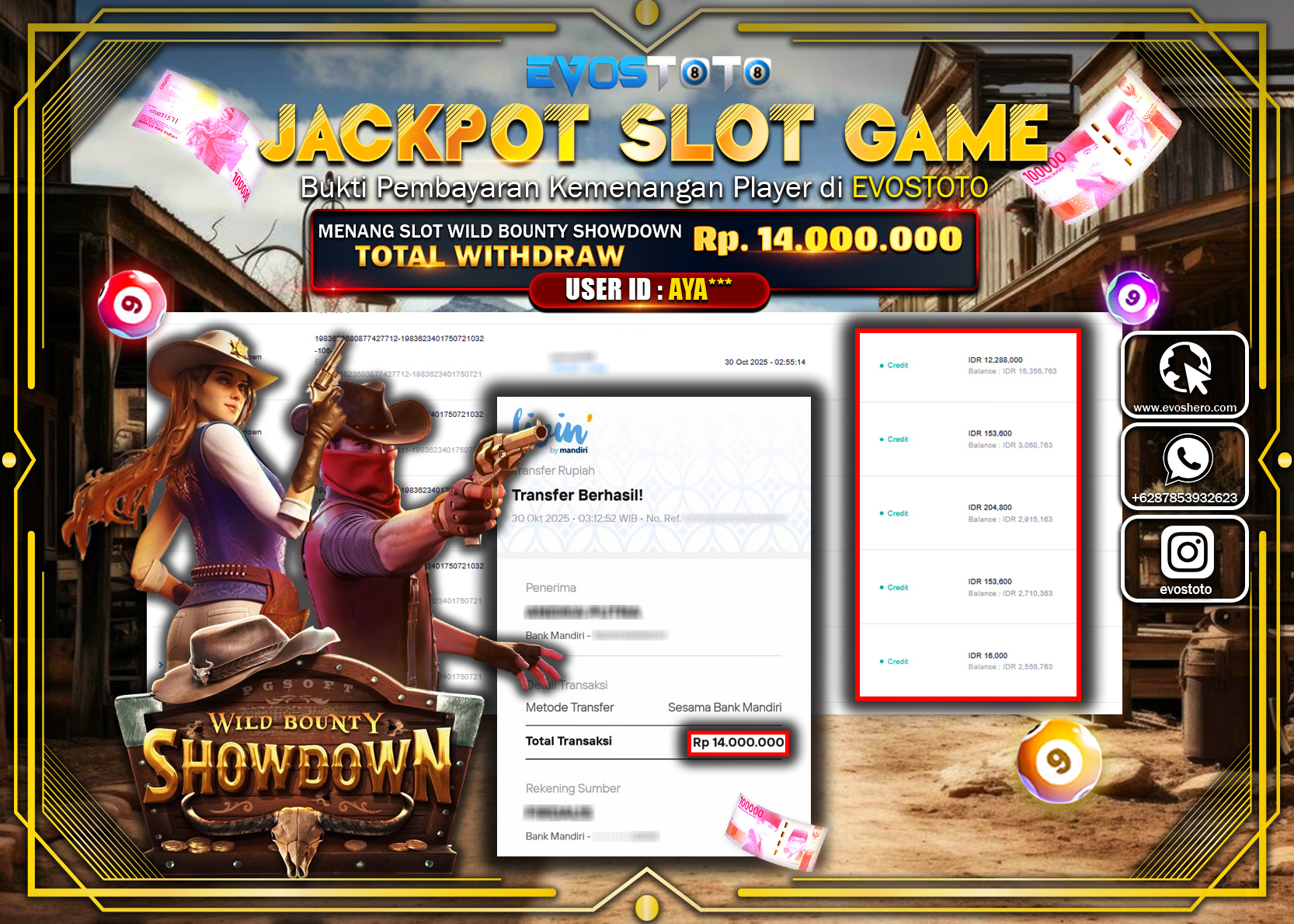 PEMBAYARAN JACKPOT SLOT WILD BOUNTY SHOWDOWN Rp14.000.000 DI BAYAR LANGSUNG !