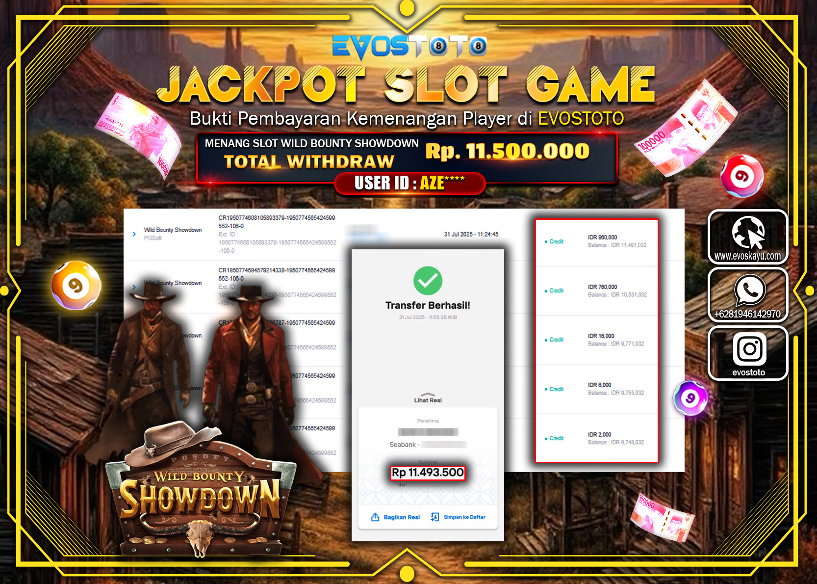 PEMBAYARAN JACKPOT SLOT WIILD BOUNTY SHOWDOWN Rp11.500.000 DI BAYAR LANGSUNG !