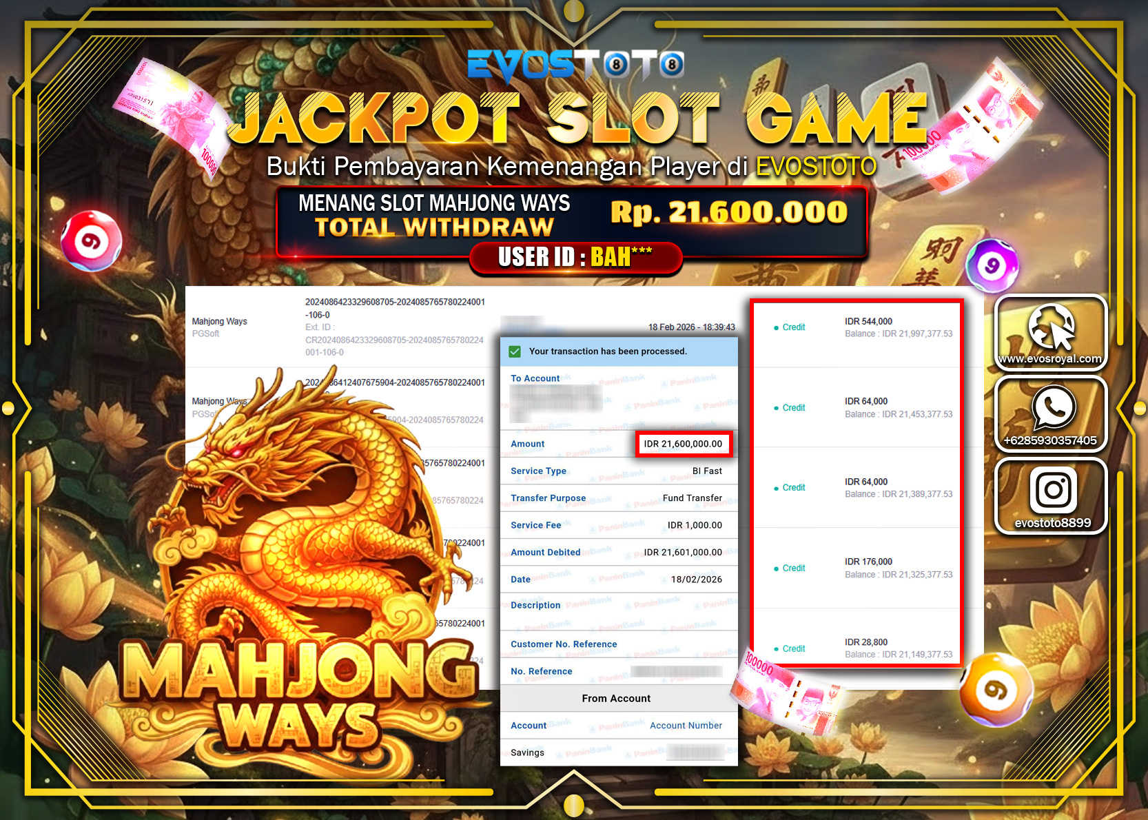 PEMBAYARAN JACKPOT SLOT MAHJONG WAYS Rp.21.600.000 DI BAYAR LANGSUNG !